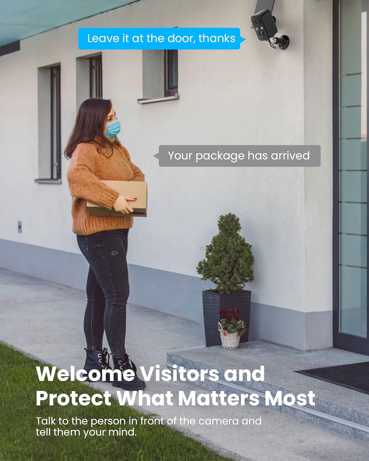 Foaood Telecamera Wi-Fi Esterno Solare IP66, Nera - immagine 5