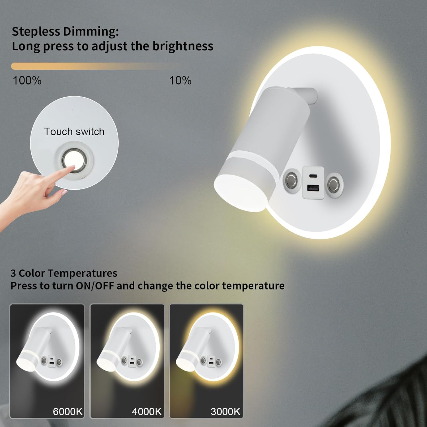 Huizhou Lampada da Lettura a Parete LED Touch Control - immagine 2