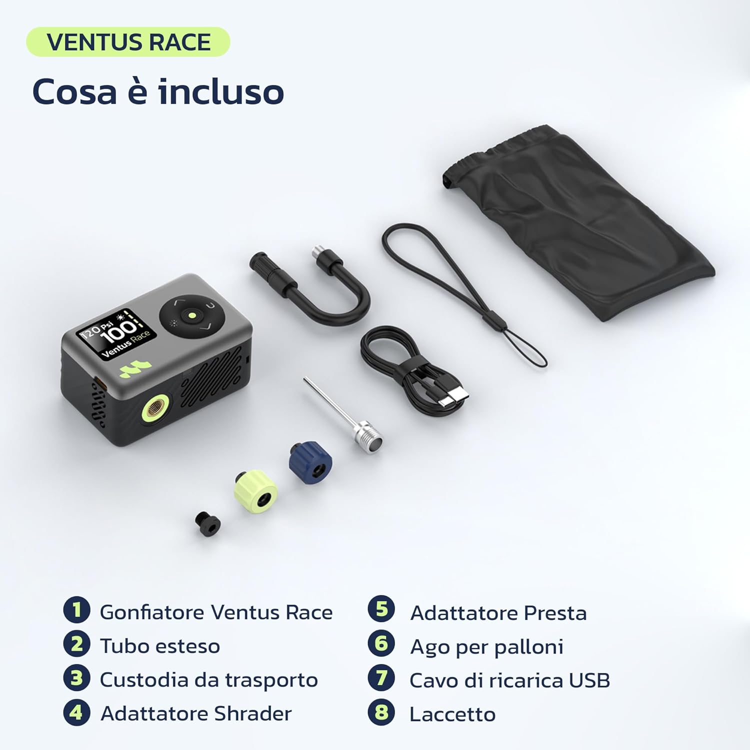 Woowind Pompa per Bicicletta Digitale 120 PSI - immagine 7