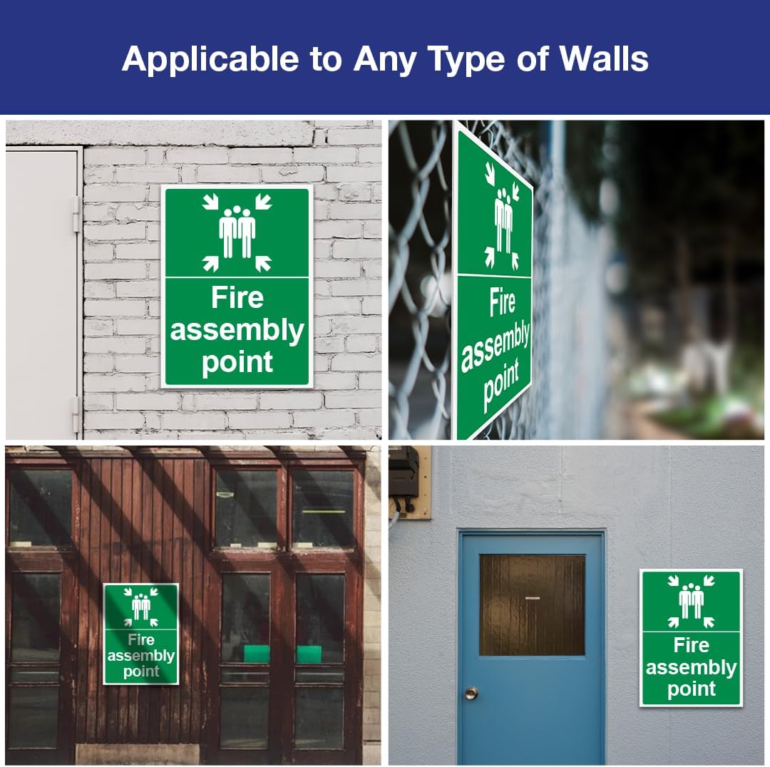 vsafety 17015bc-r Fire Assembly Point Sign, Fire Assembly Point con ...
