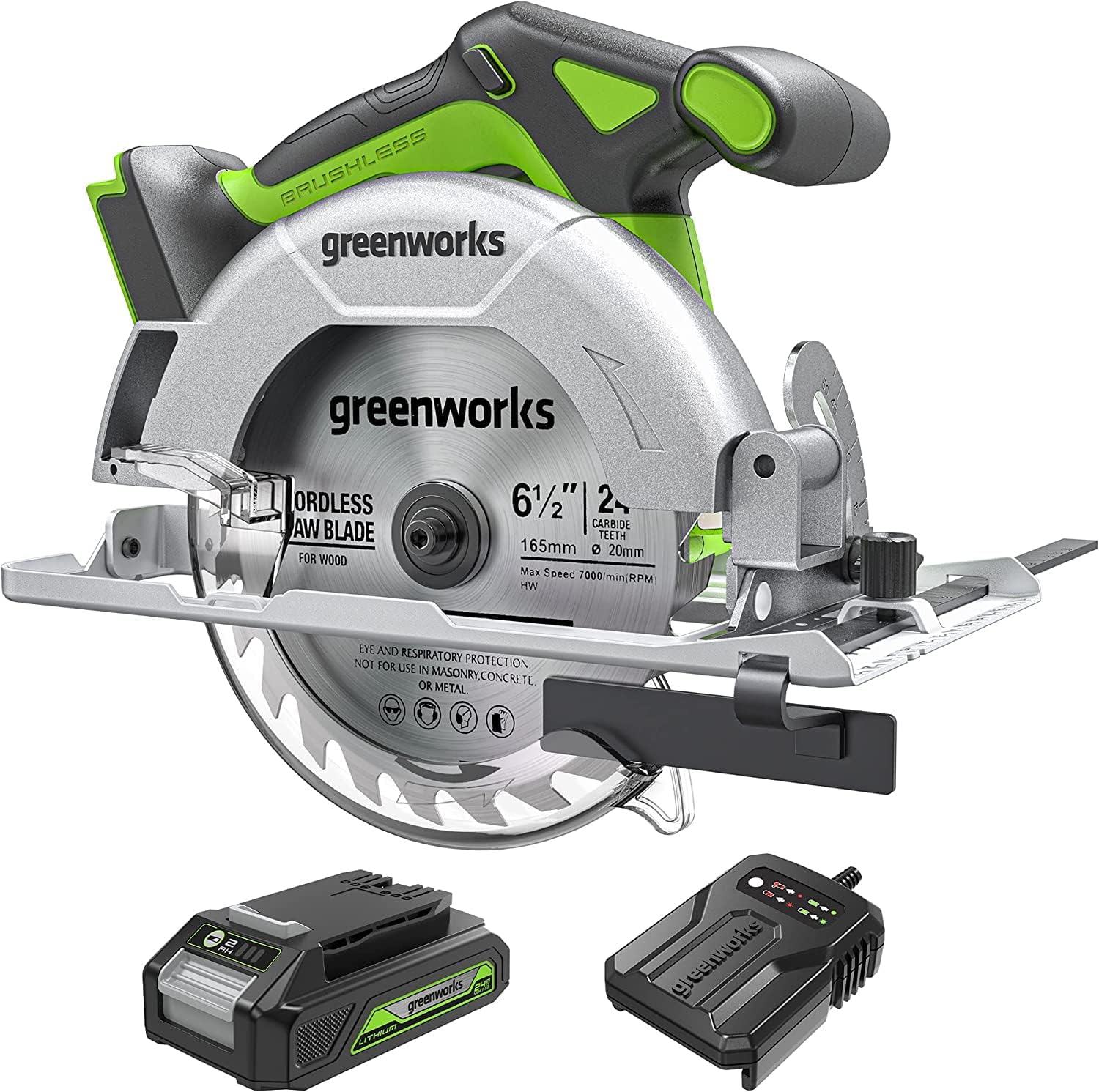 Greenworks 24V GD24KSK2 - Sega Circolare a Batteria