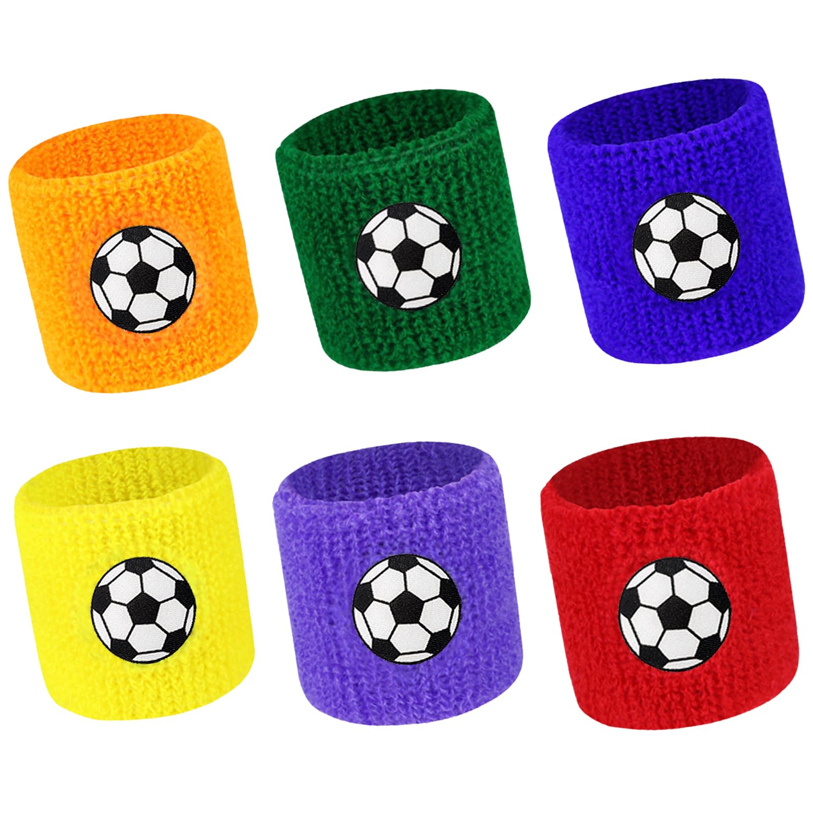 Polsino Sportivo Bambini, Polsini Palestra Sudore, Polsini Sportivi Elastici, 6 Pcs Antisudore Fasce Da Polso, Braccialetto Colorato Polsino Di Sport, Per Basket, Baseball, Calcio, Tennis, Ginnastica