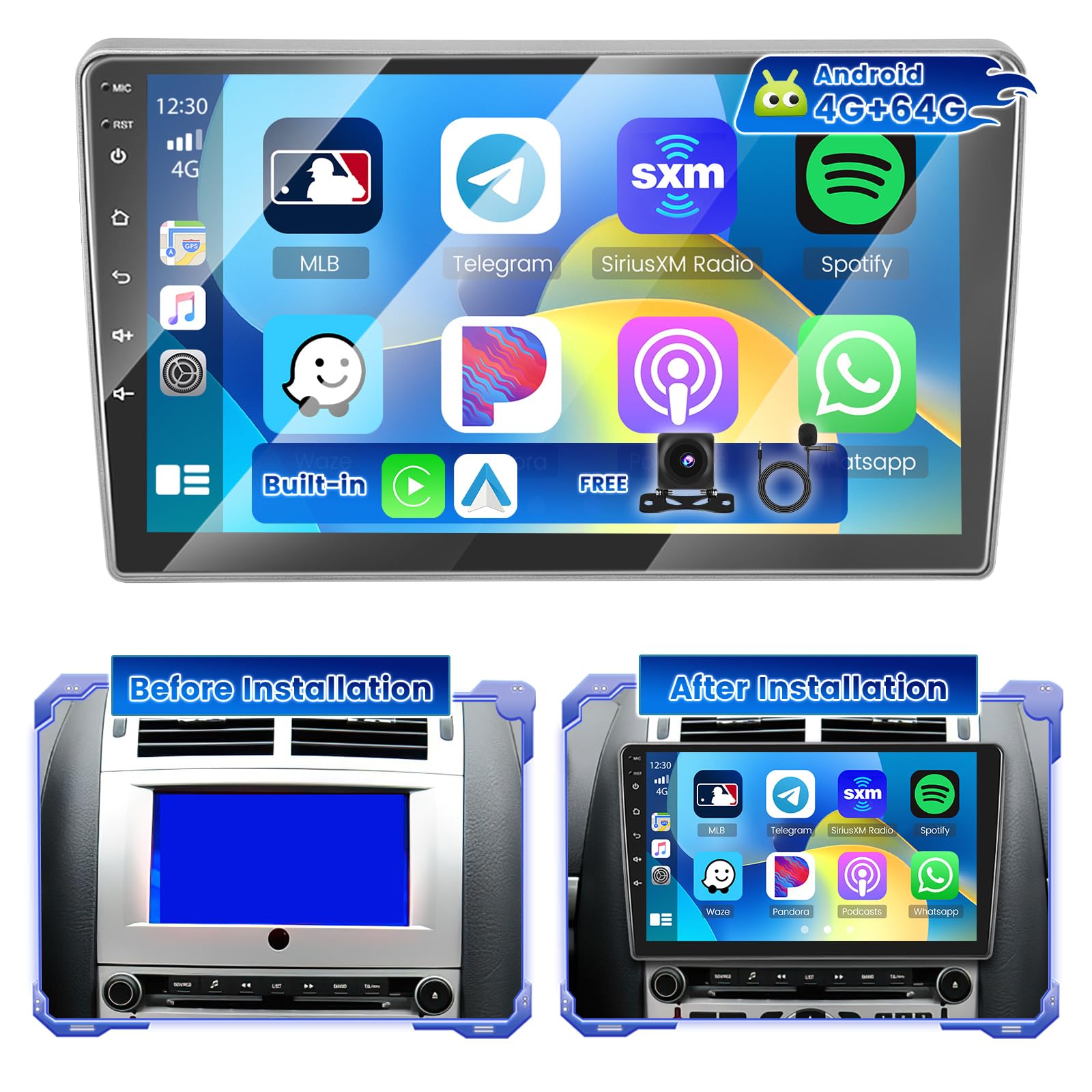 Hikity Autoradio Android 15 per Peugeot 407 (2004-2008)