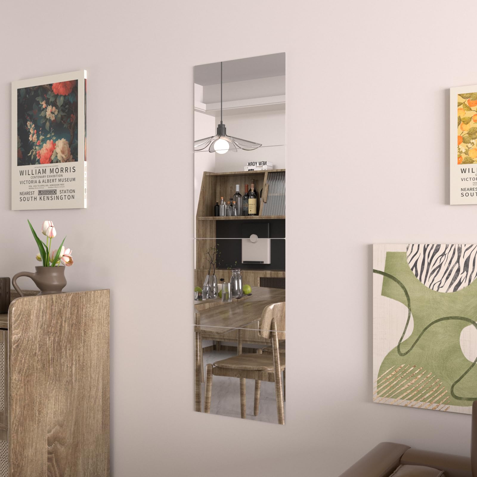 Weer 4 Pezzi Specchi Adesivi da Parete 35x29cm