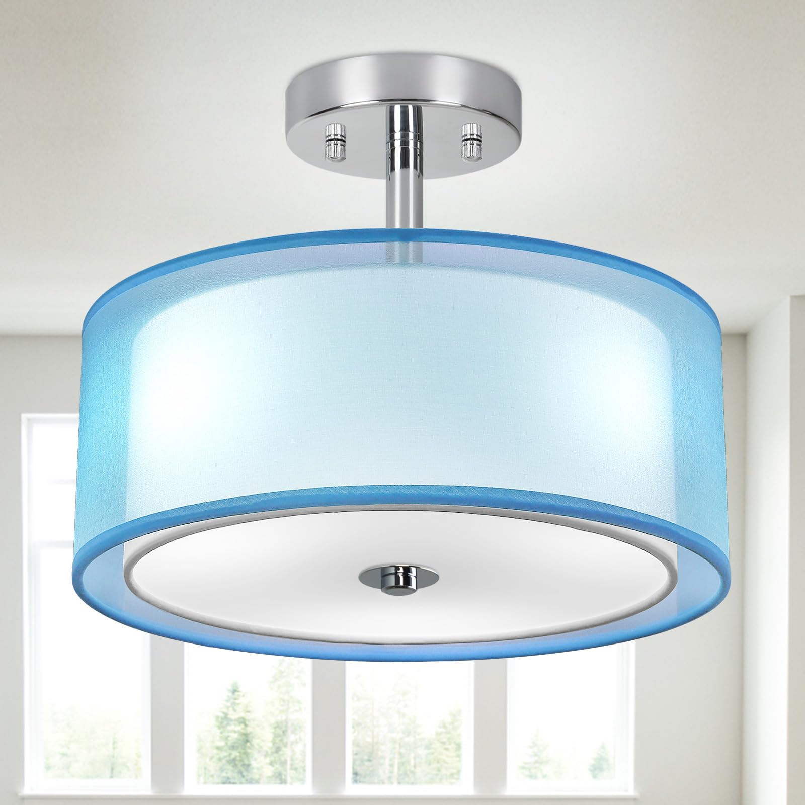 Depuley Lampada da Soffitto LED Moderna 13", Blu