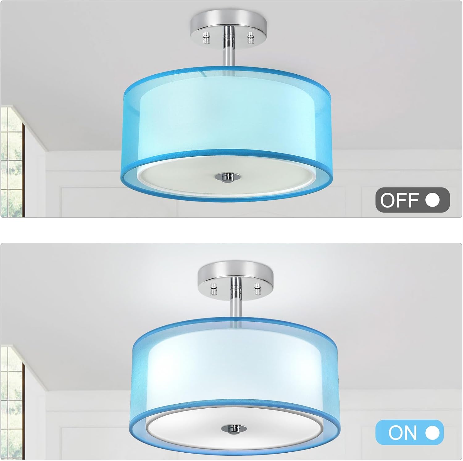 Depuley Lampada da Soffitto LED Moderna 13", Blu - immagine 3