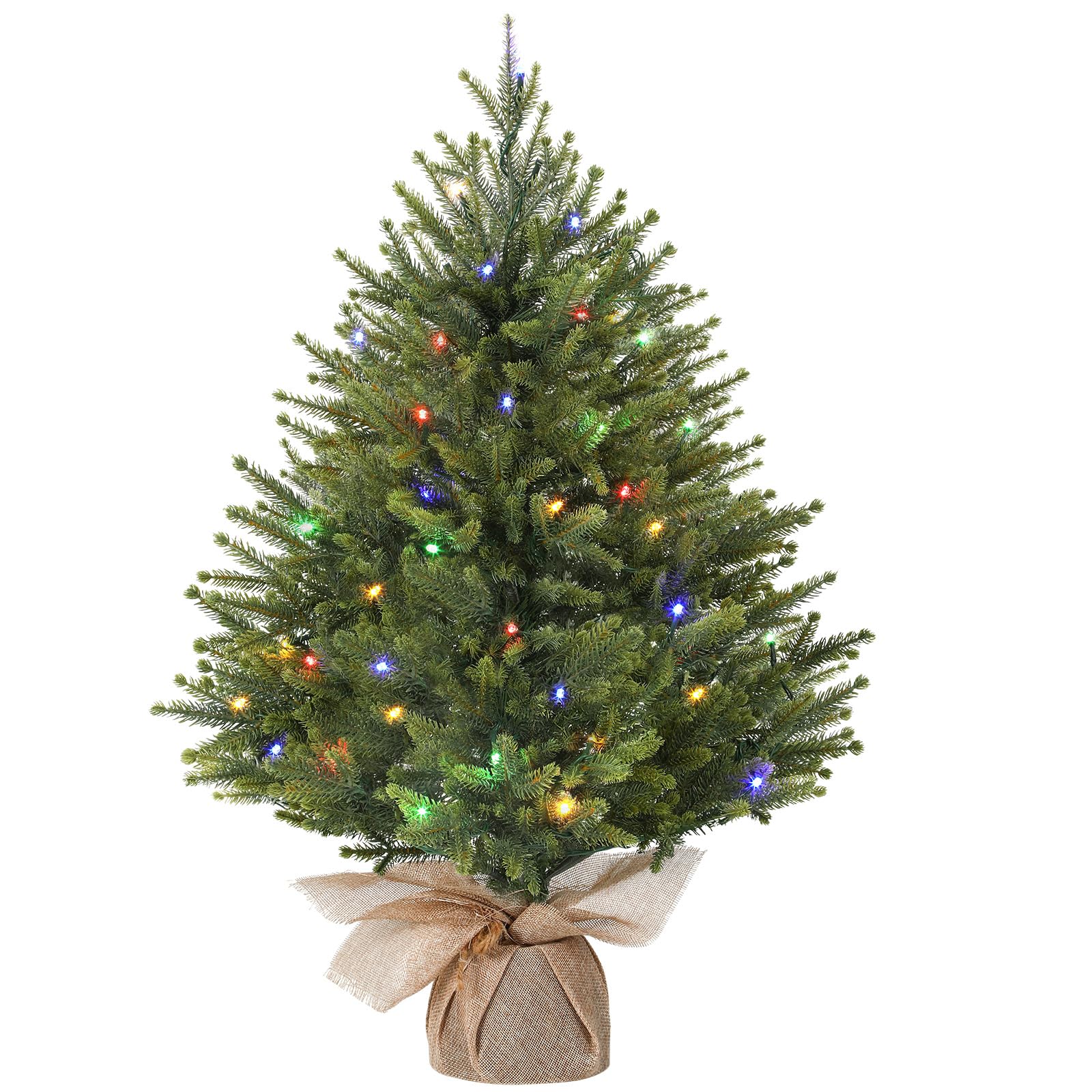 Alupssuc Mini Albero di Natale Artificiale Pre-illuminato 2FT, Verde