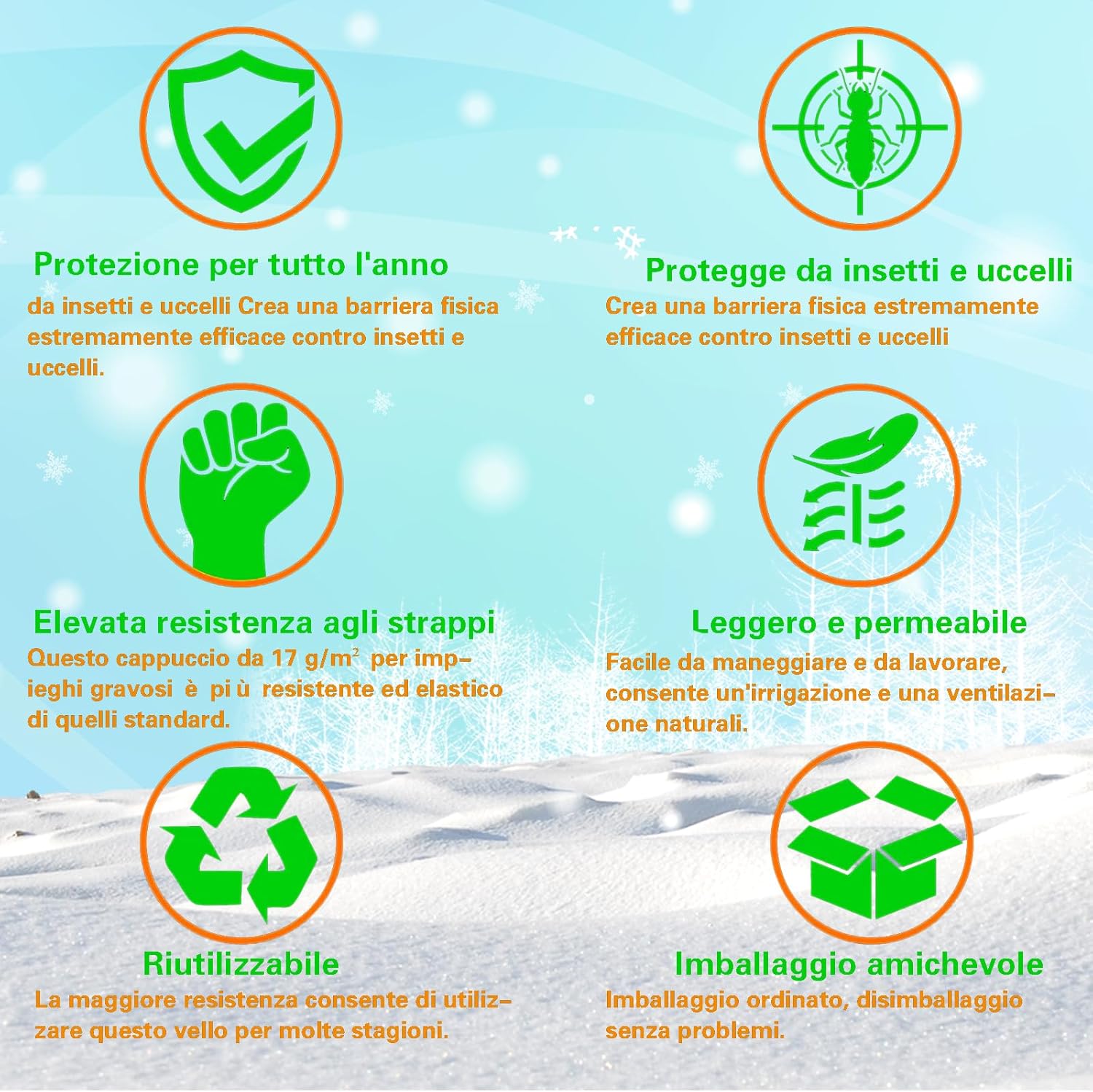 Tessuto Non Tessuto per Piante - 3 Cappucci Antigelo - immagine 2