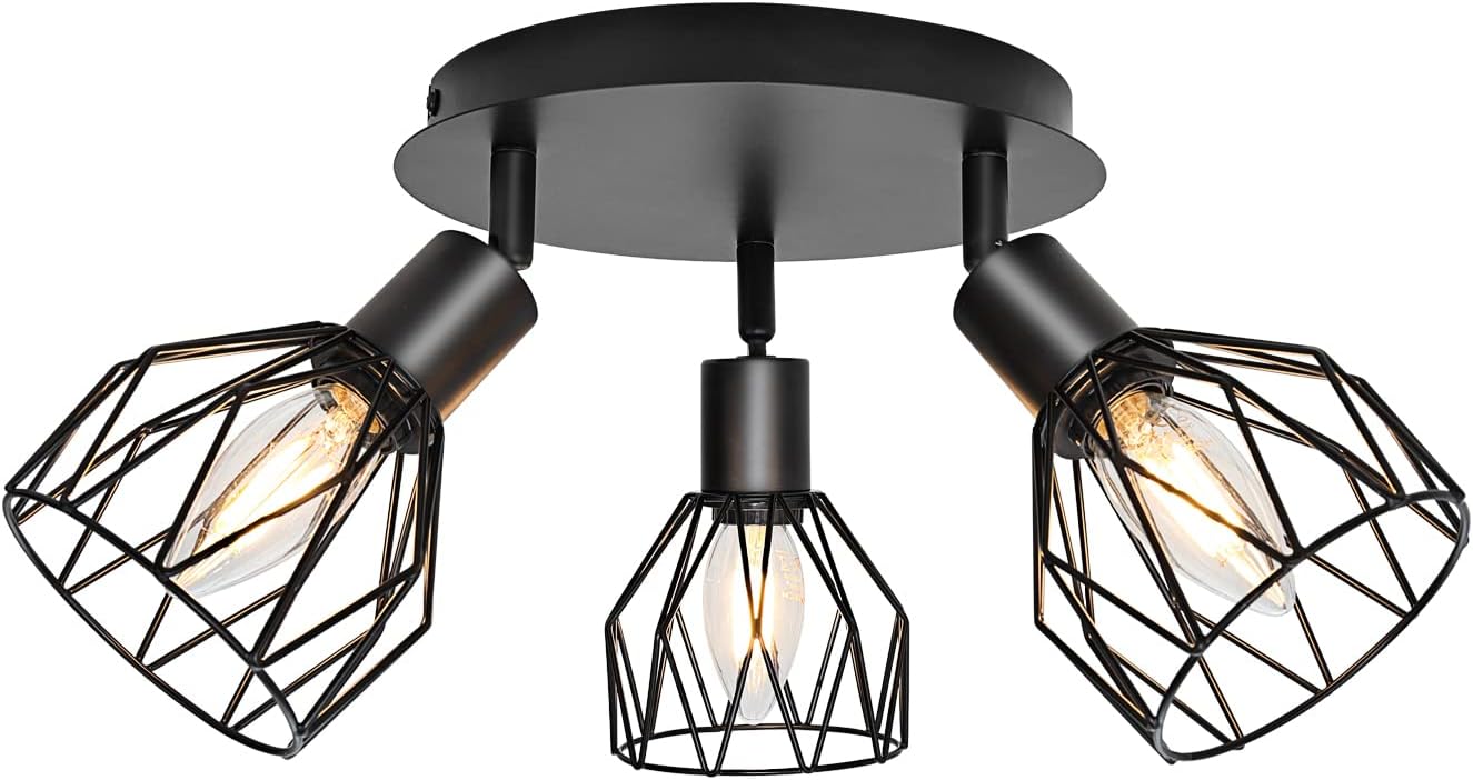 Kyotech Faretti da Soffitto Orientabili a 3 Luci E14, Nero - immagine 2