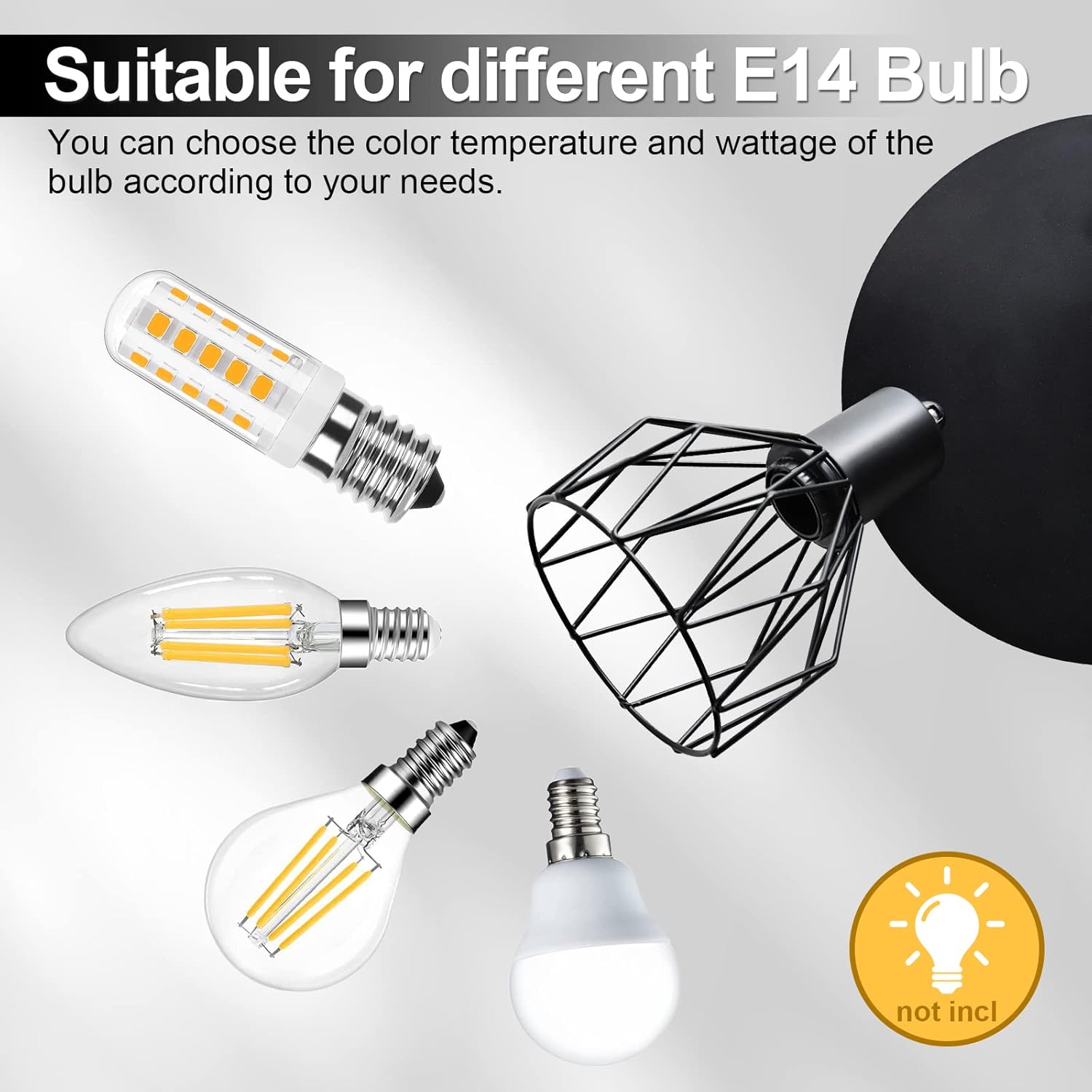 Kyotech Faretti da Soffitto Orientabili a 3 Luci E14, Nero - immagine 5