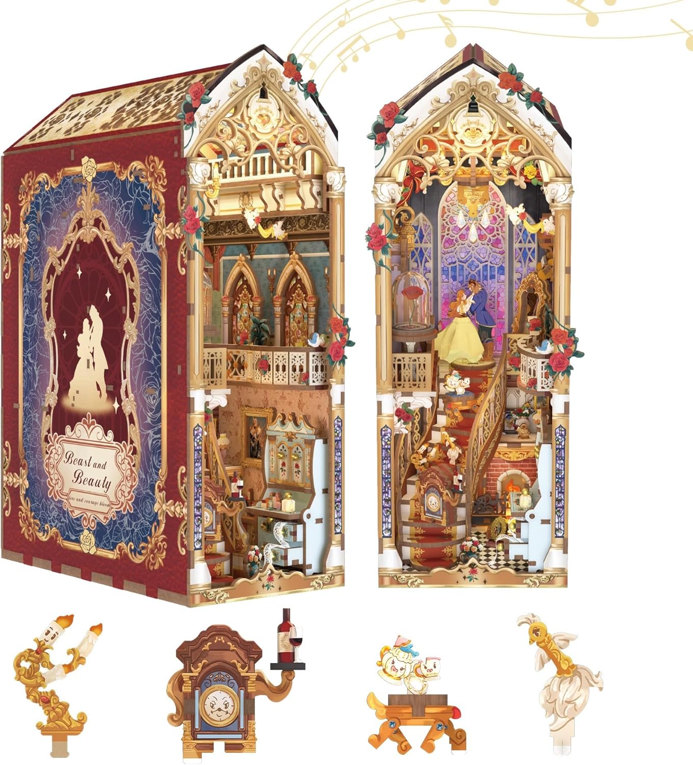 Tonecheer Fermalibri 3D in Legno con Luci LED - immagine 1