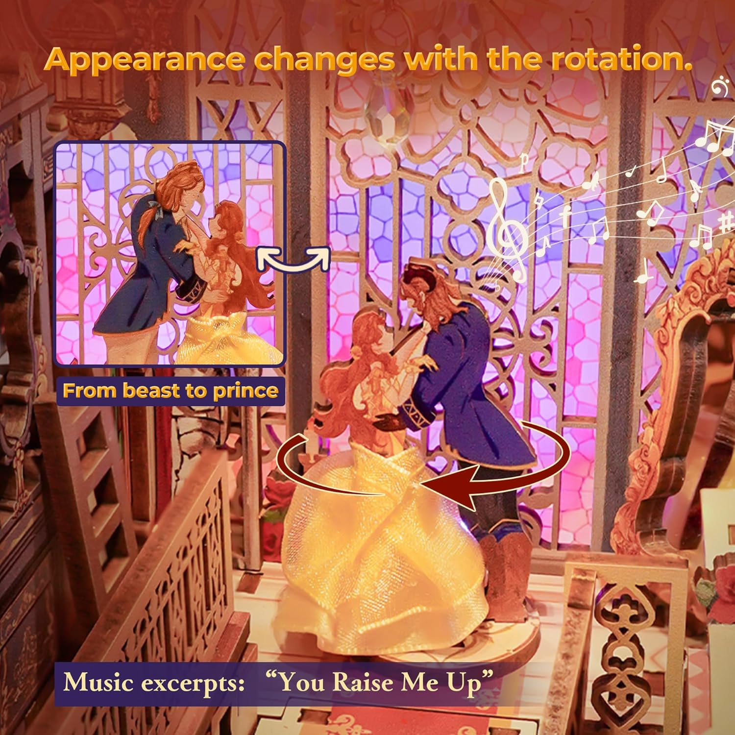 Tonecheer Fermalibri 3D in Legno con Luci LED - immagine 3