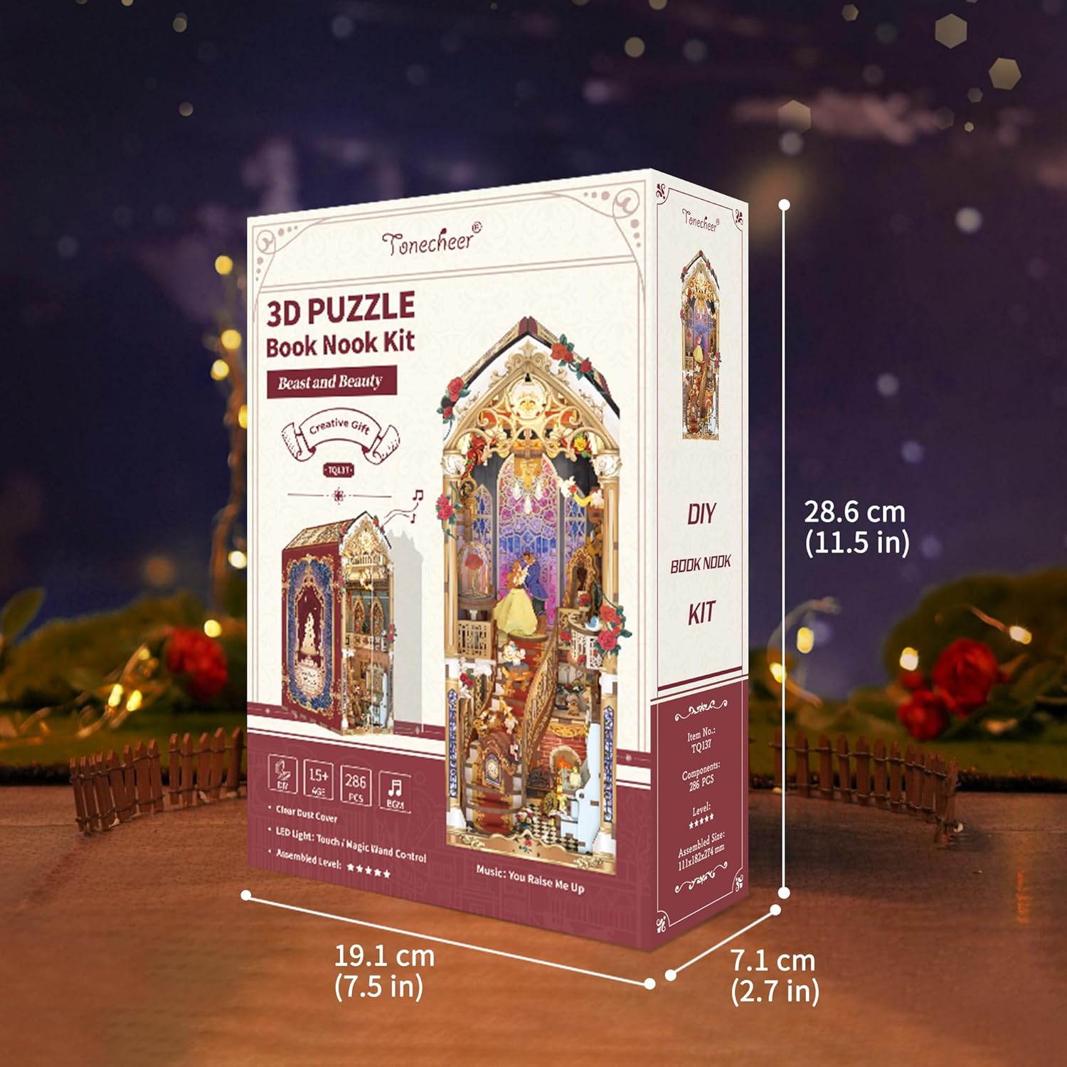 Tonecheer Fermalibri 3D in Legno con Luci LED - immagine 7