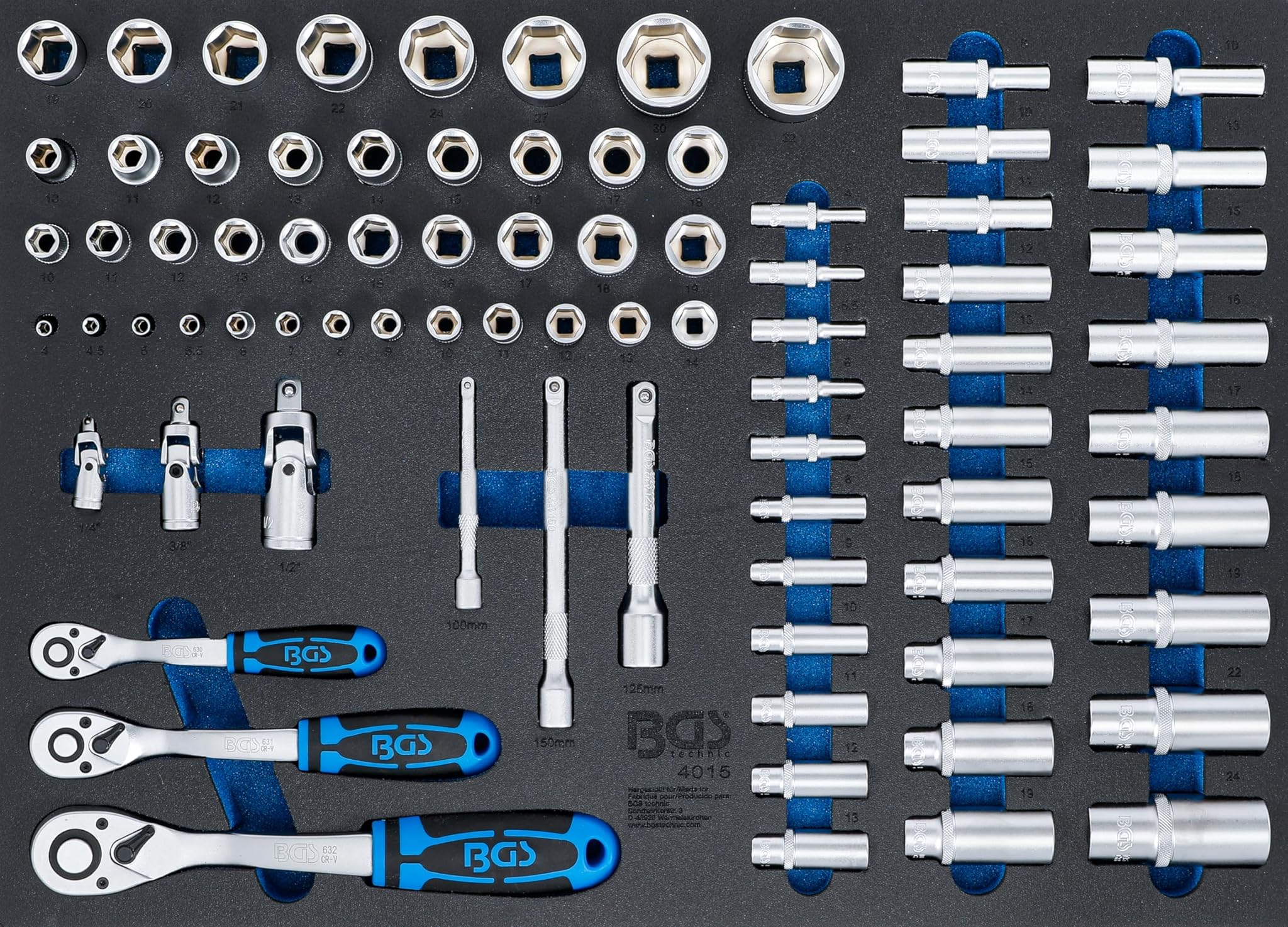Bandeja para carro 3/3: Juego de llaves de vas | 80 piezas