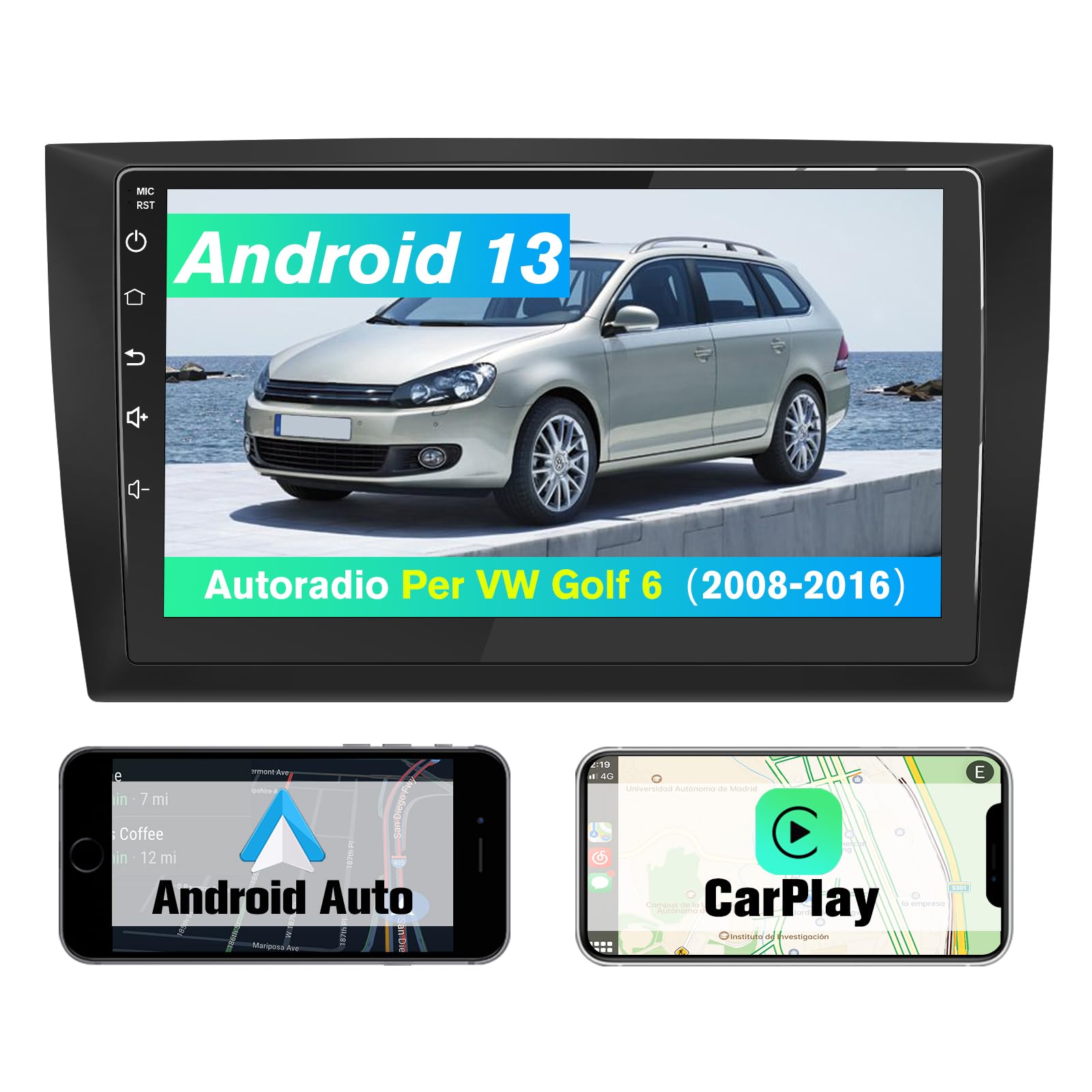 Awesafe Autoradio Android 13 6G+128GB per Golf 6