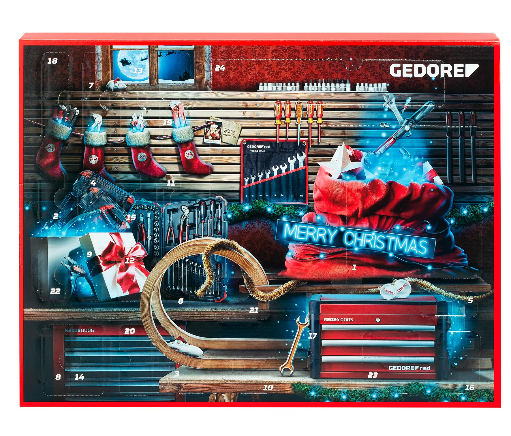 Gedore Red R33003044 - Calendario dell'Avvento 2023 44pz