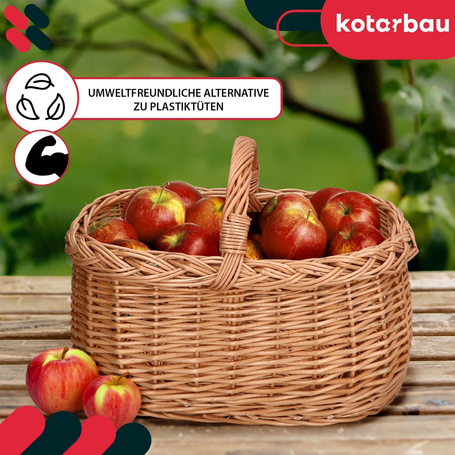 Kotarbau® - Cesto in Vimini per la Spesa - immagine 4