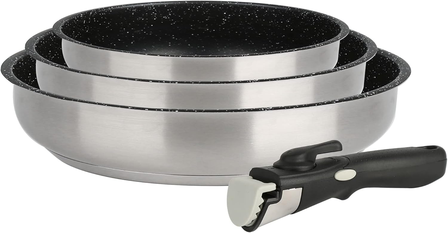 Kamberg Set Pentole 12 Pezzi Acciaio Inox, Grigio - immagine 4