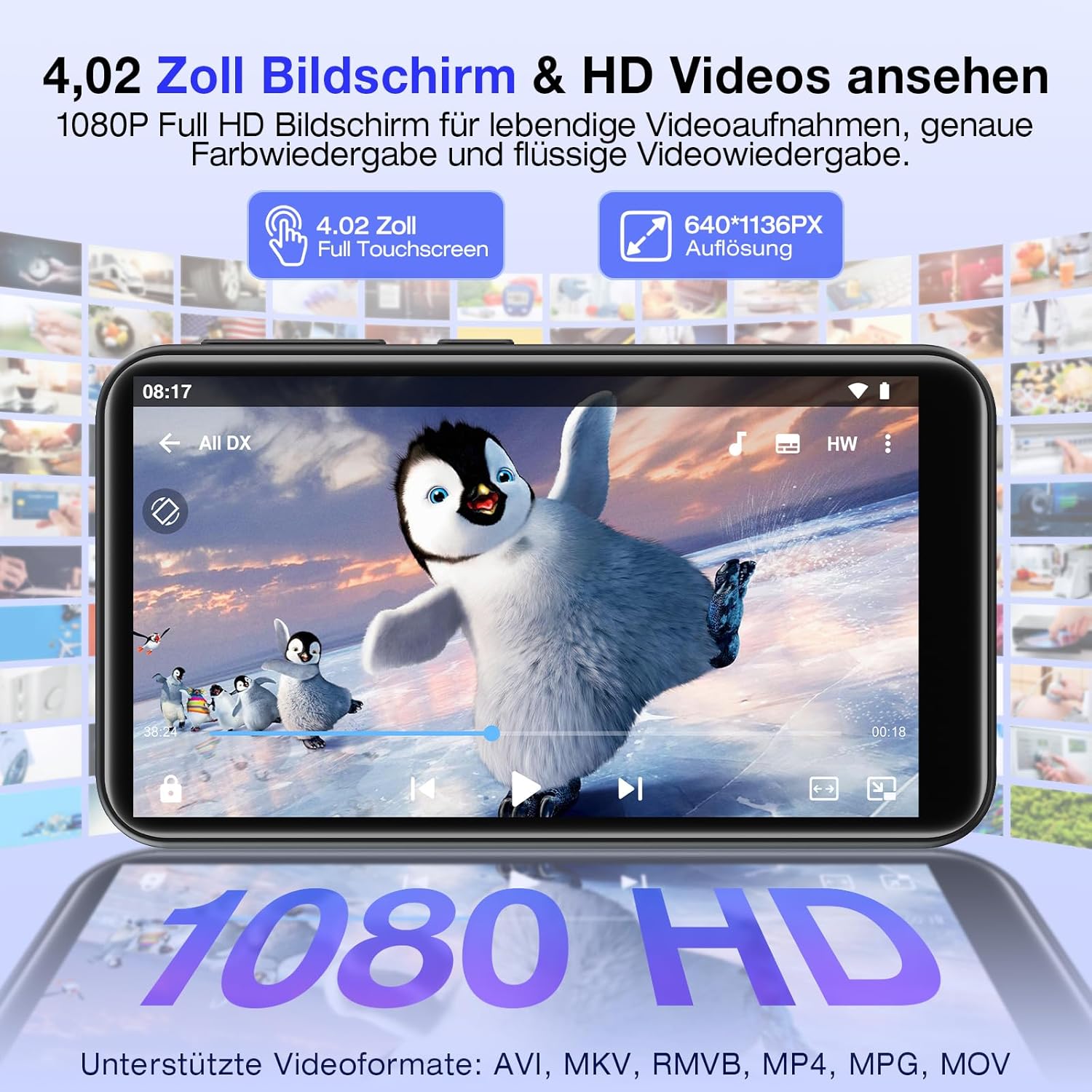 Lettore MP3 160GB con Bluetooth e Wi-Fi, Spotify Android 13 - immagine 6