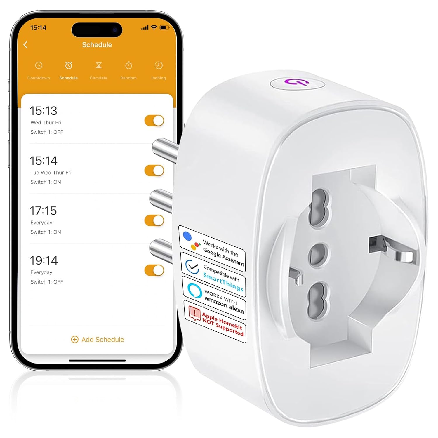 Surfou Presa Smart WiFi Italiana con Timer 16A - immagine 1