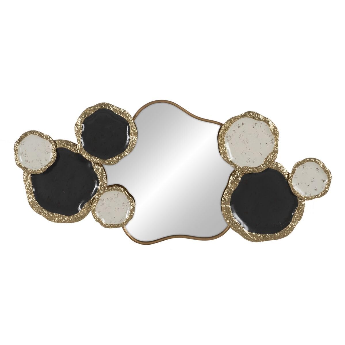 BigBuy Home Decorazione da Parete Bianca Nera Ferro 125,1 x 5,7 x 52,7 cm