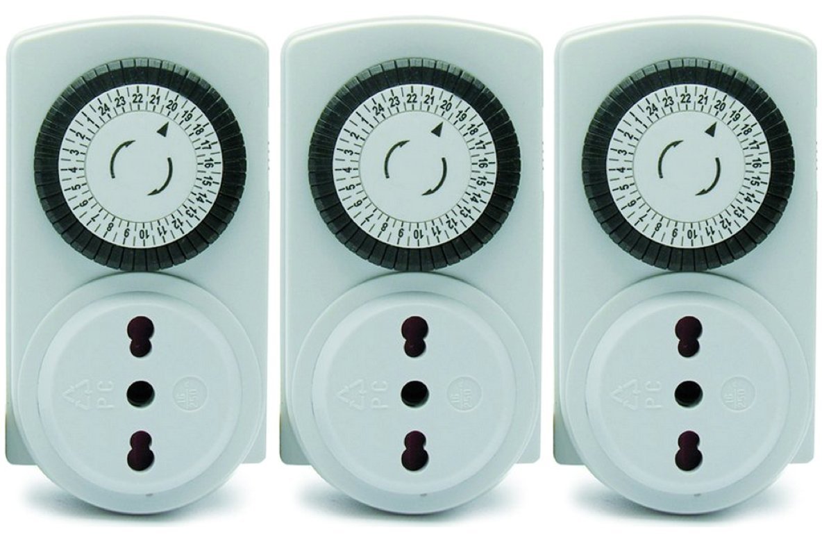 Electraline 3333 Kit 3 Pezzi - Timer Meccanico Giornaliero