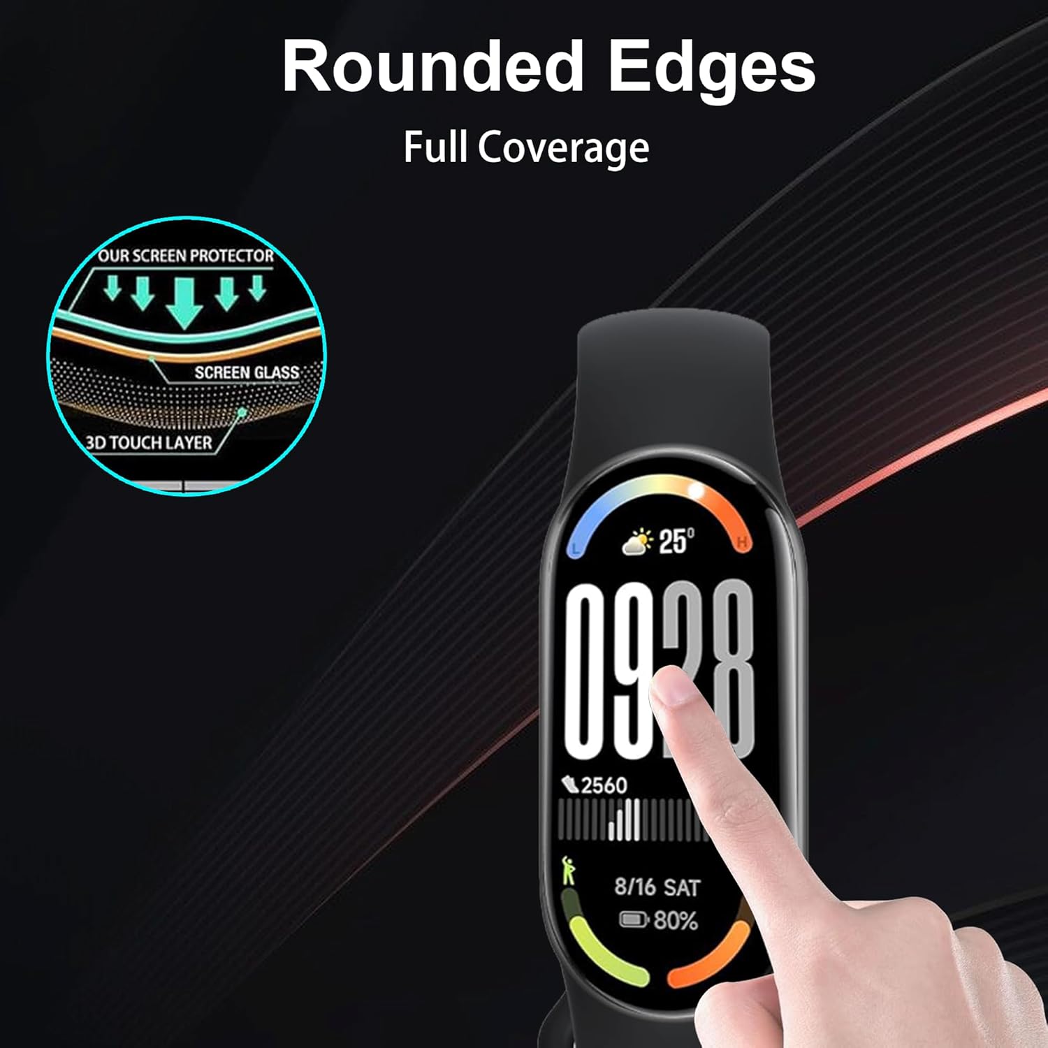 Rojeuinn Pellicola Protettiva 3 Pezzi per Xiaomi Smart Band 10 - immagine 5