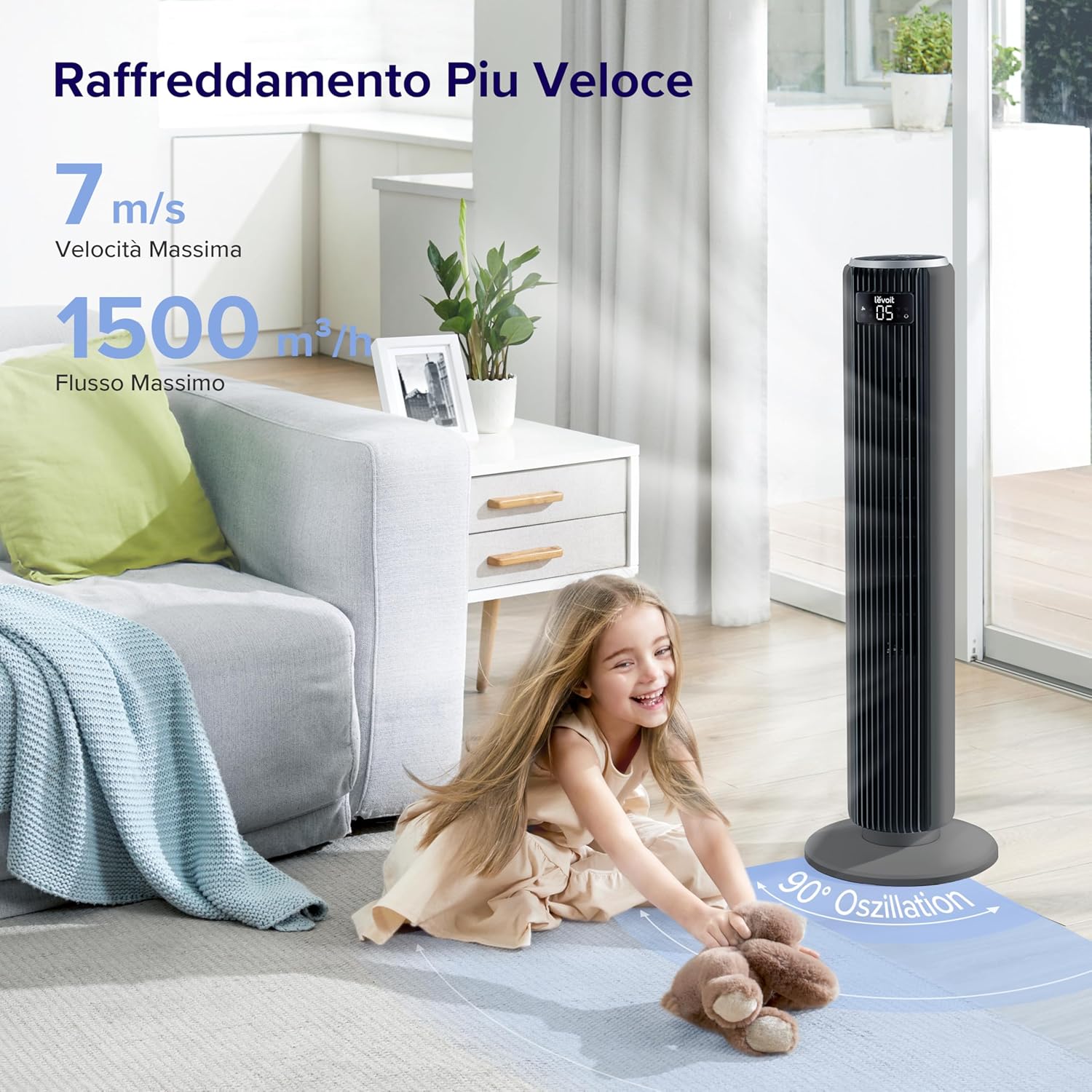 Levoit Ventilatore a Torre 92CM con Telecomando - immagine 6