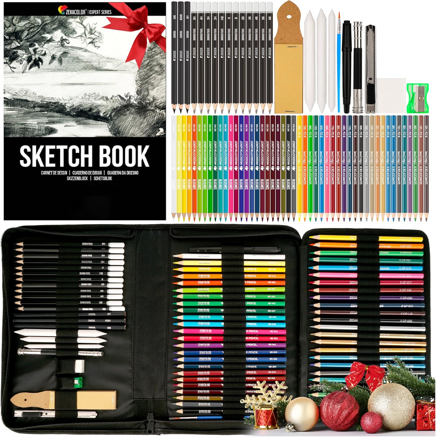 Zenacolor Kit Disegno 74 Pezzi con Valigetta - immagine 1