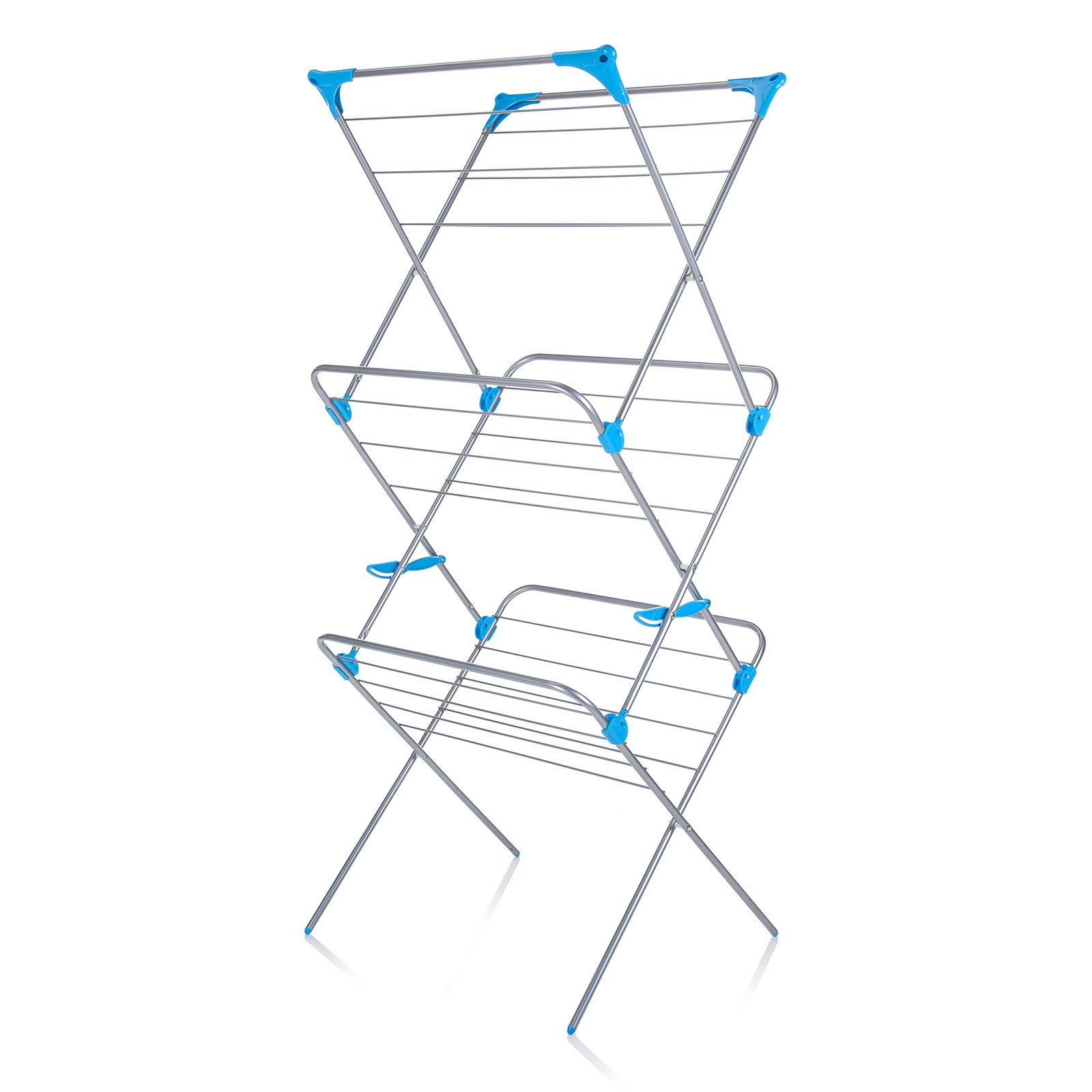 Minky Stendibiancheria tubolare Trio Concertina, colore: Argento, metallo