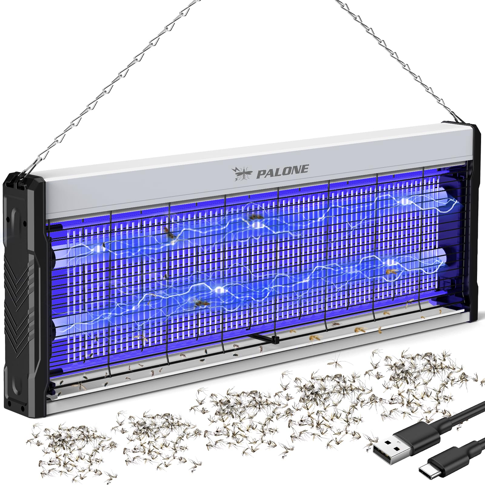 Palone USB C Lampada Antizanzare 4000V, Ultralarge