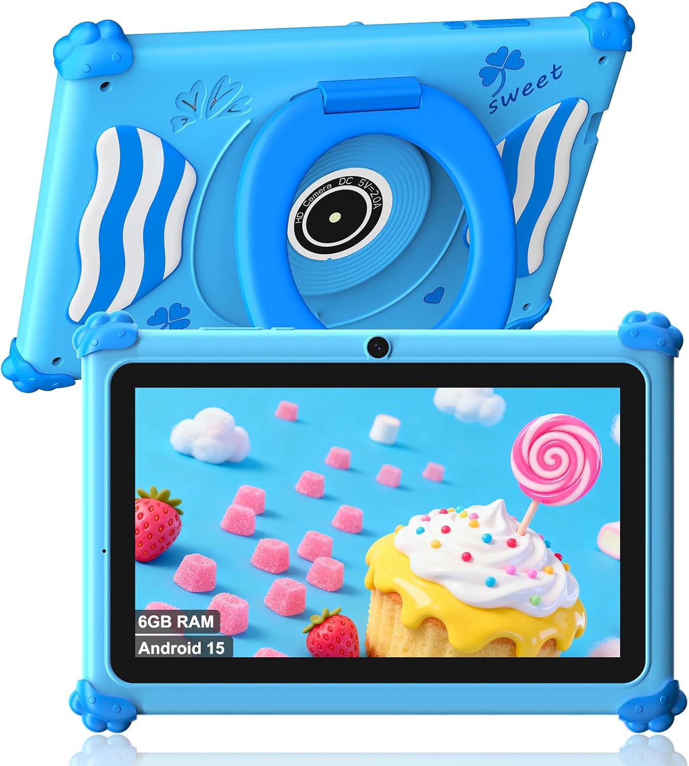 Tablet Bambini 7 Pollici Android 15, Blu - immagine 1