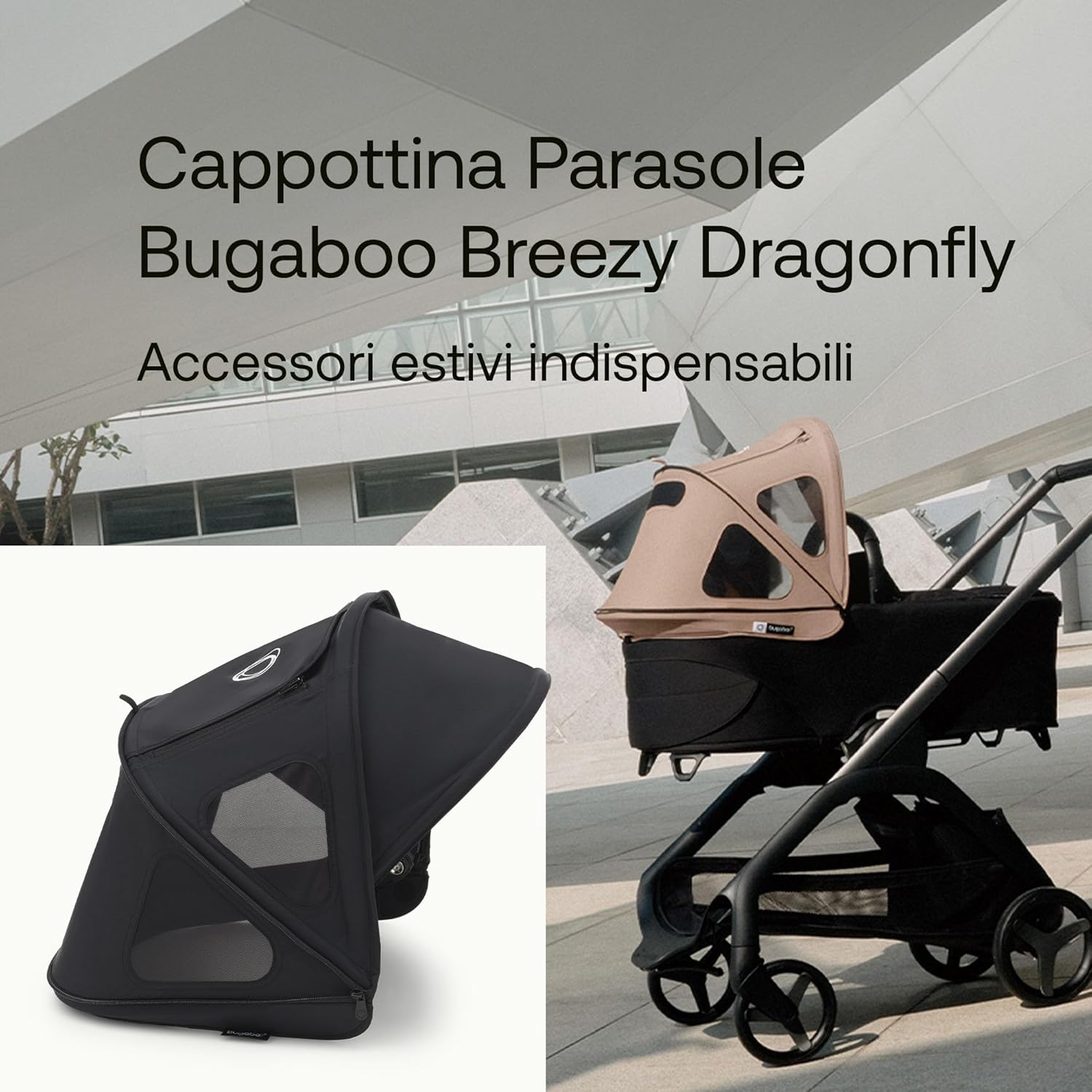 Bugaboo Dragonfly Cappottina Breezy - Midnight Black - immagine 2
