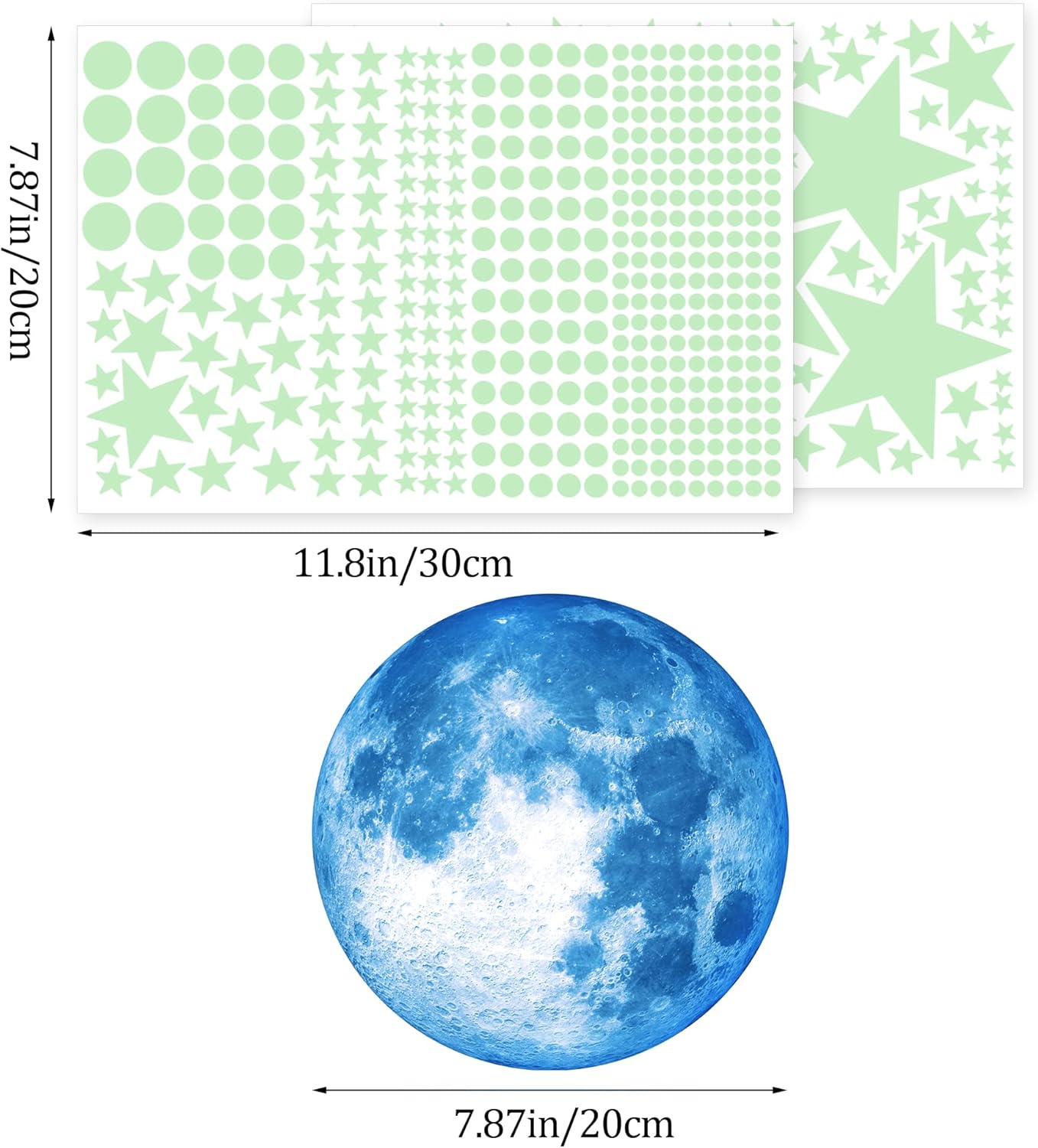 512 Pezzi Stelle Luminose Cameretta Adesivi Murali - immagine 2