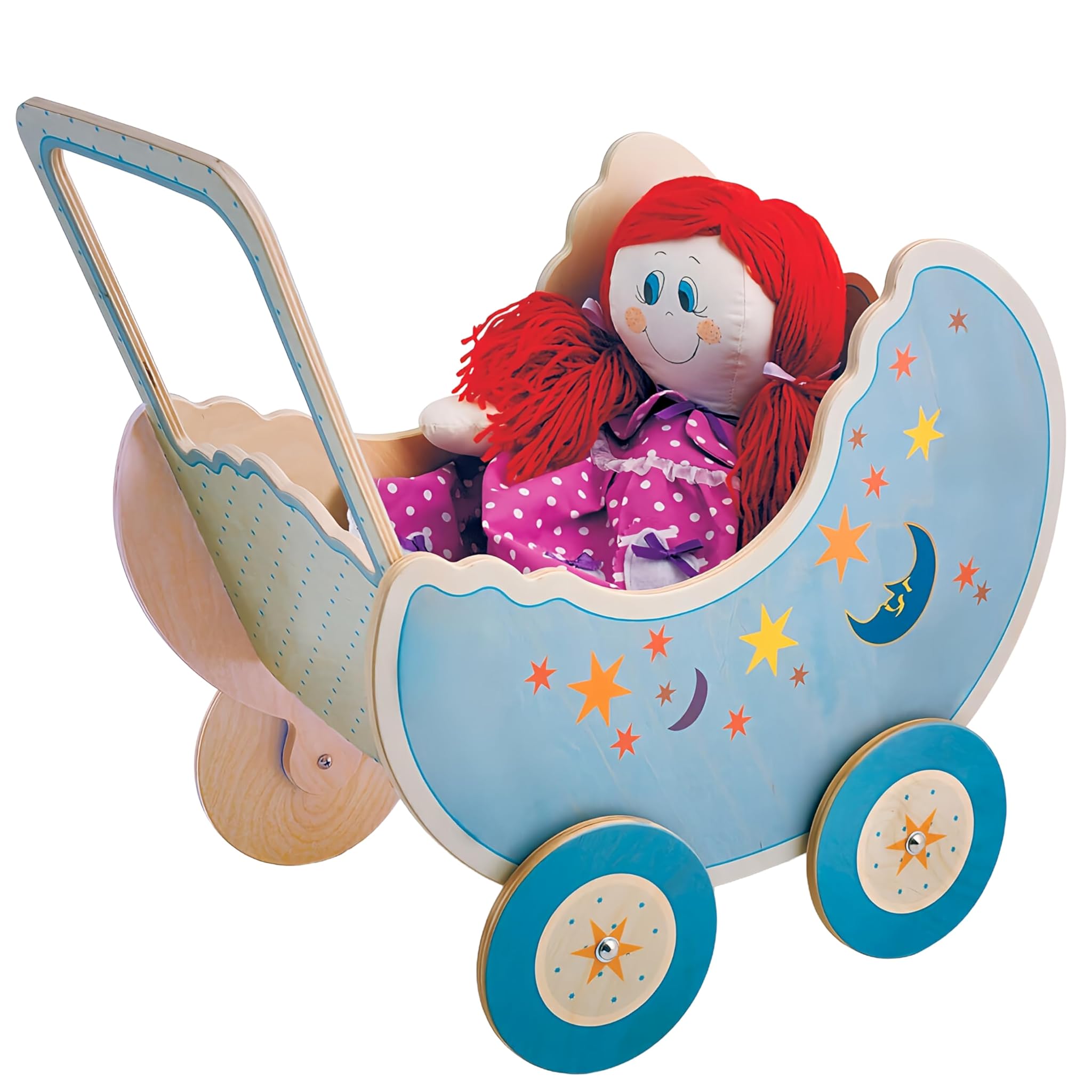 Dida - Carrozzina per Bambole Luna in Legno