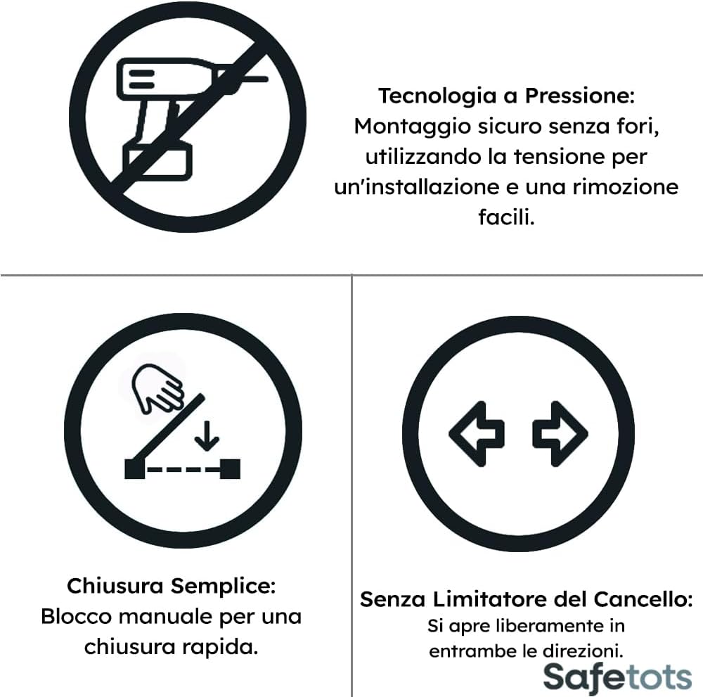 Safetots Elegance Cancello in Legno a Pressione, Bianco - immagine 3