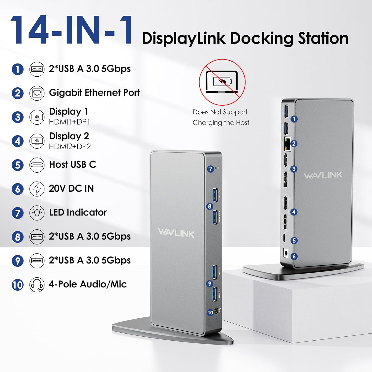 Wavlink Docking Station USB 3.0 / USB-C Ultra 5K - immagine 2