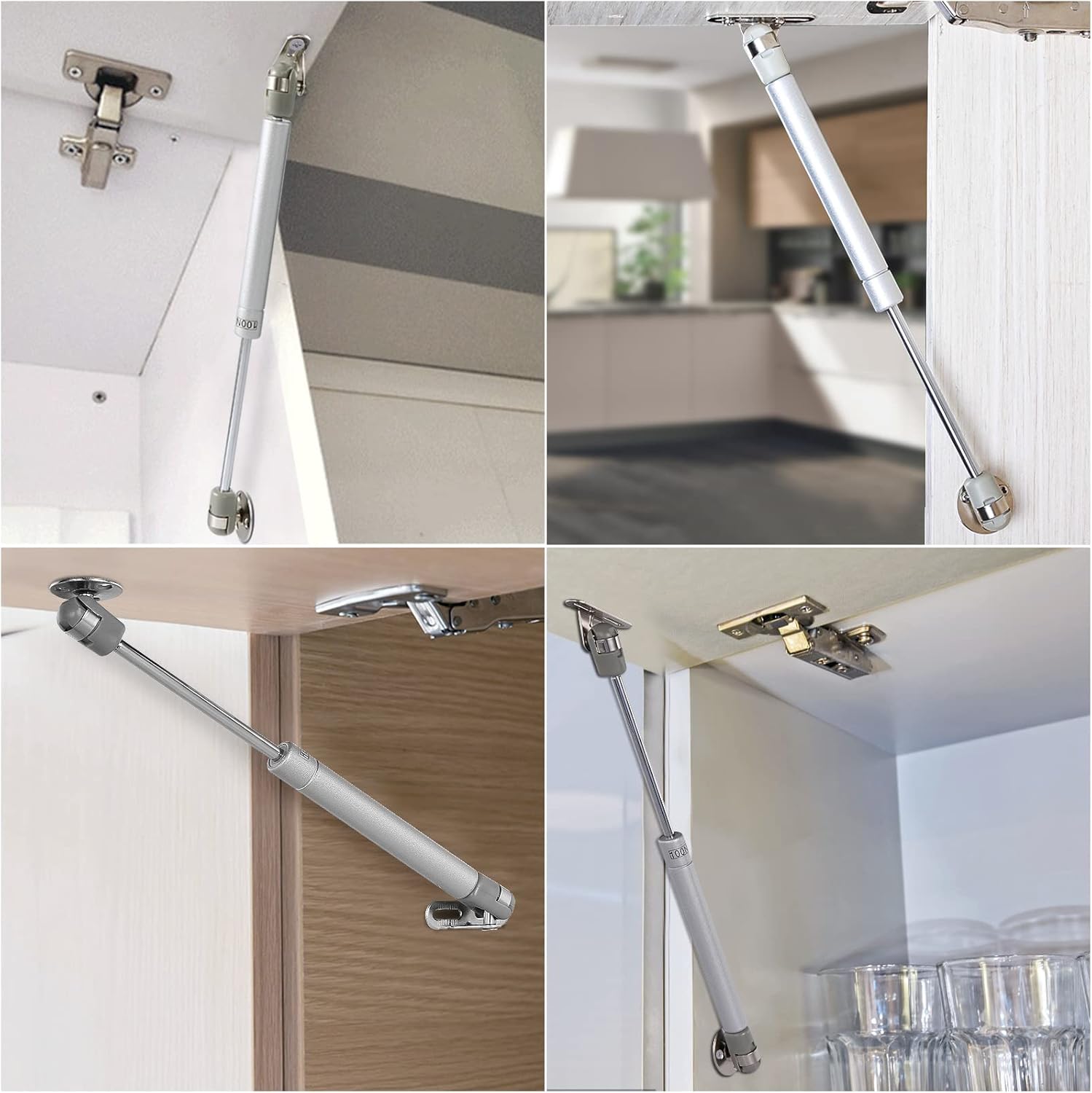 Vinabo 4 Pezzi Molle a Gas 100N, Argento - immagine 5