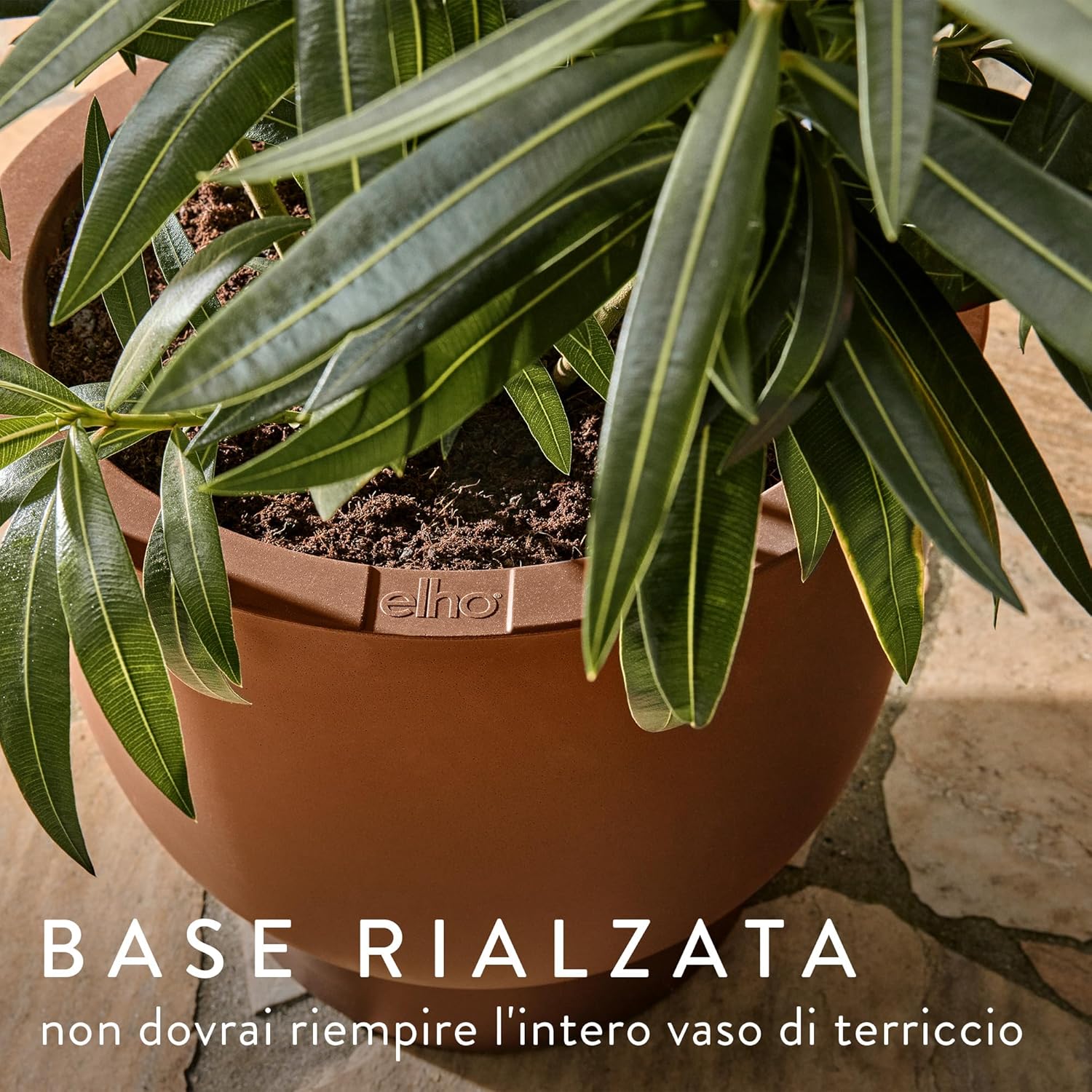 elho Amber Grail 40 - Vaso per Piante Ø 38cm, Marrone - immagine 3