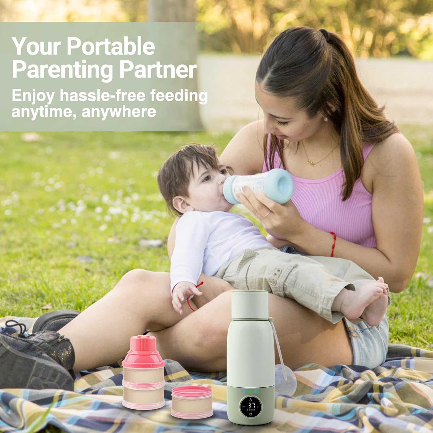 Scaldabiberon Portatile Ricaricabile 500ml, Verde - immagine 7