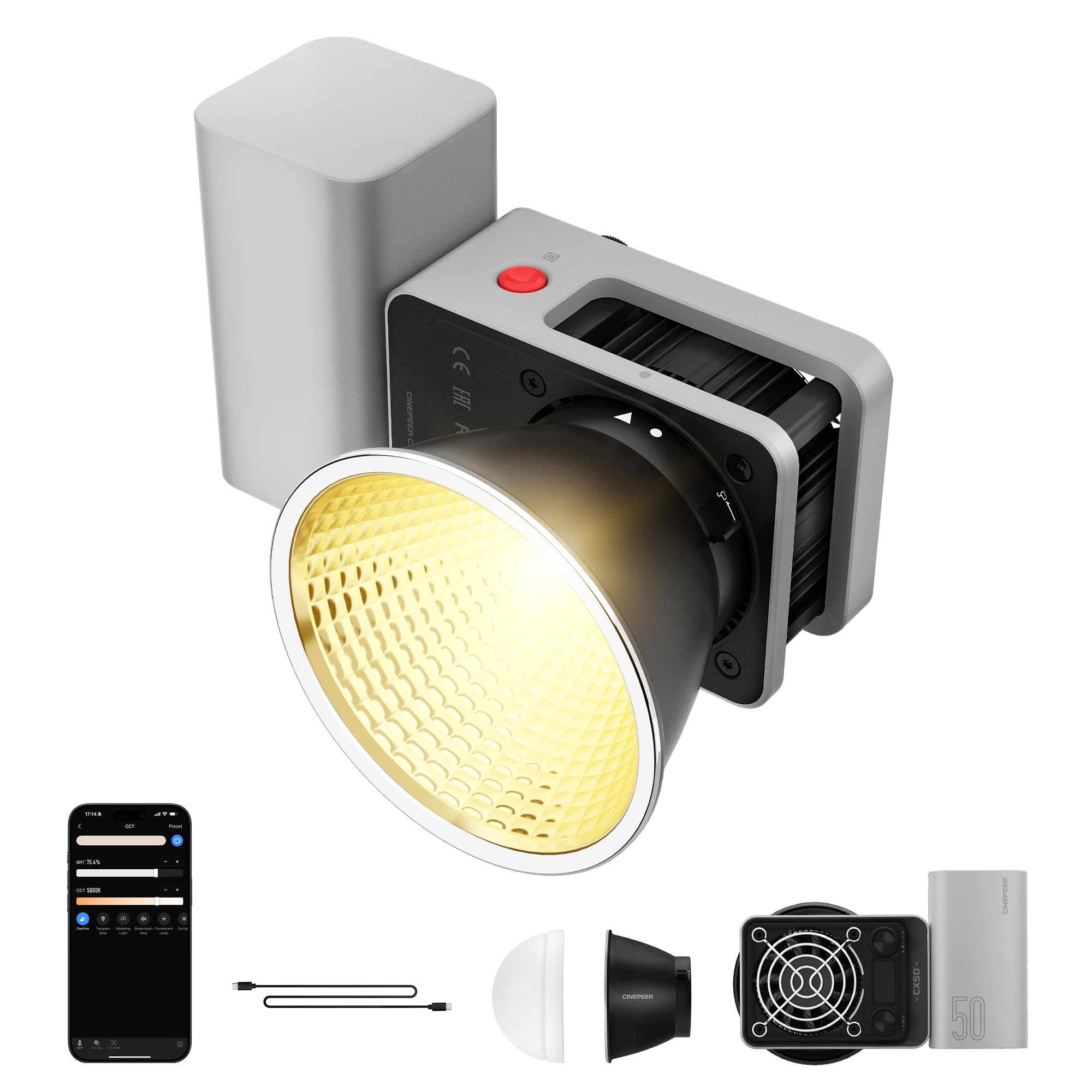 Zhiyun CINEPEER CX50 - Luce Video Portatile 50W