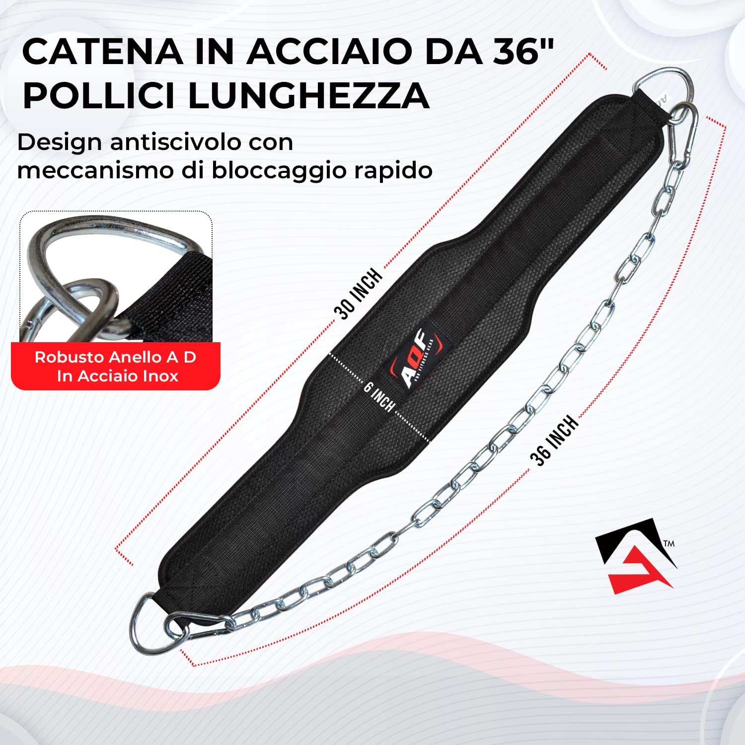 Aqf Cintura Powerlifting per Dip Bodybuilding - immagine 3