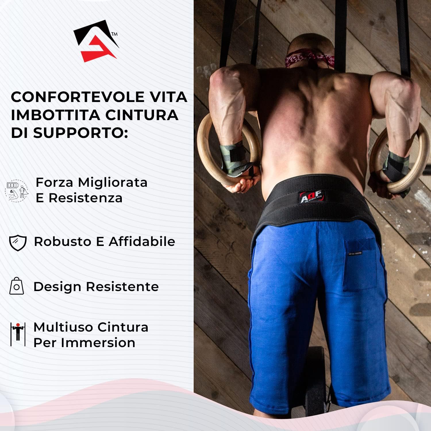 Aqf Cintura Powerlifting per Dip Bodybuilding - immagine 6