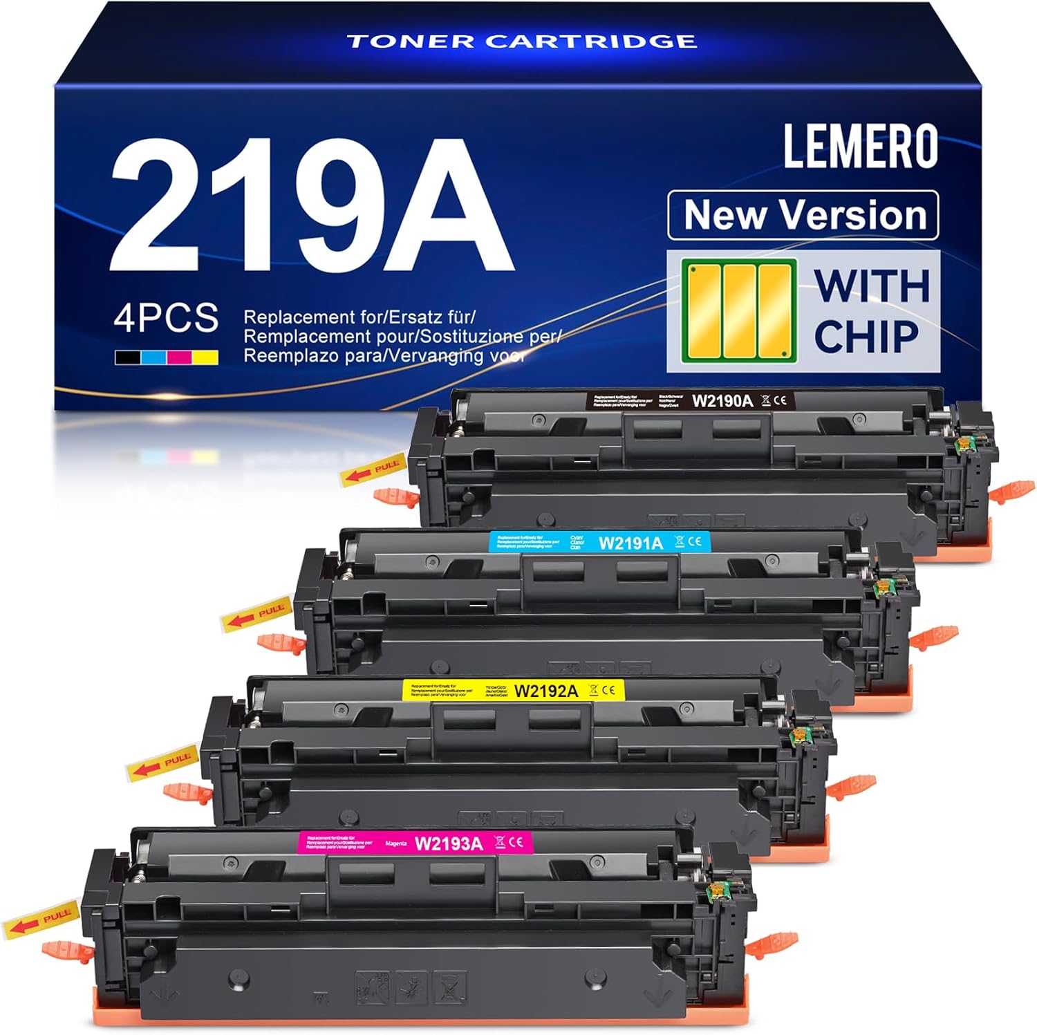 Lemero 219A Toner con Chip Compatibile HP (4 Pack) - immagine 1