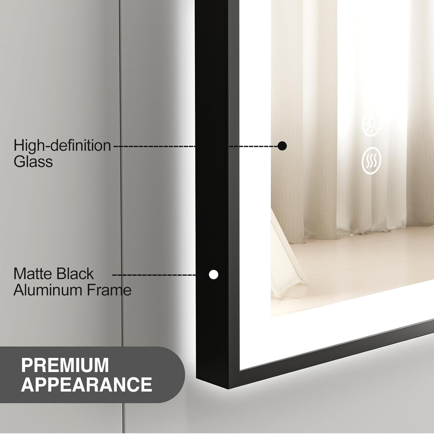 ChillCruiser Specchio da Bagno LED 500x700mm Nero - immagine 3