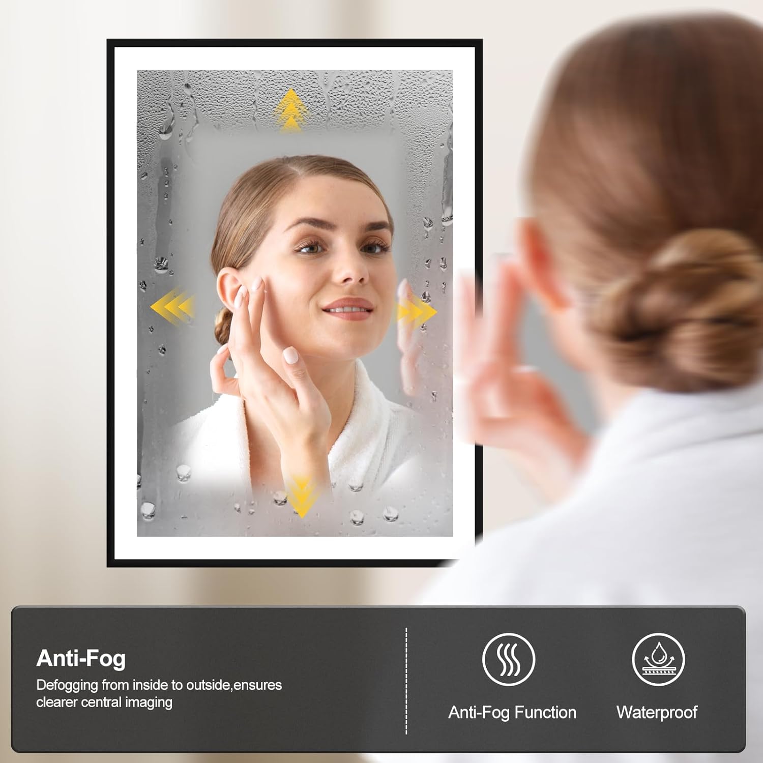 ChillCruiser Specchio da Bagno LED 500x700mm Nero - immagine 5