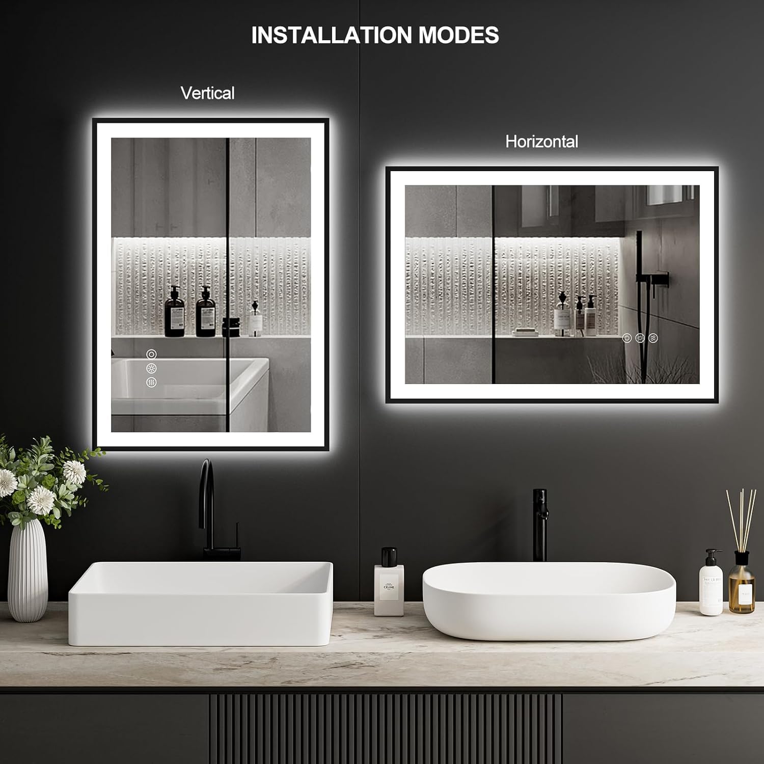 ChillCruiser Specchio da Bagno LED 500x700mm Nero - immagine 6