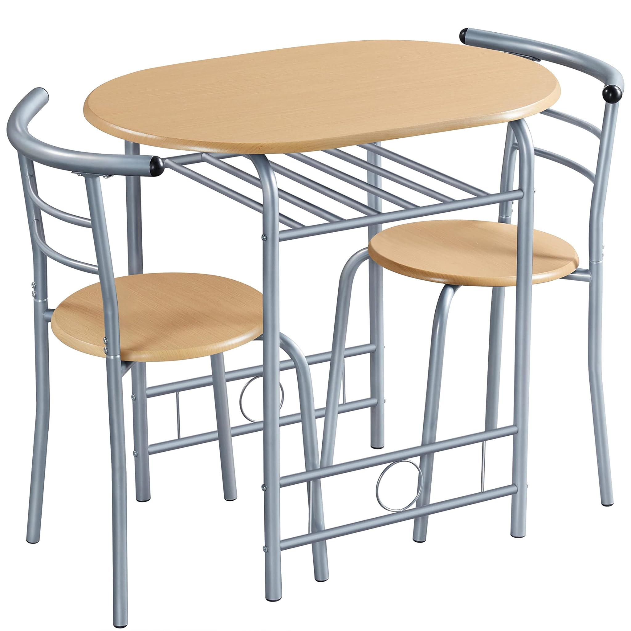 Yaheetech Set Mobili da Bar Tavolo e 2 Sedie, Beige