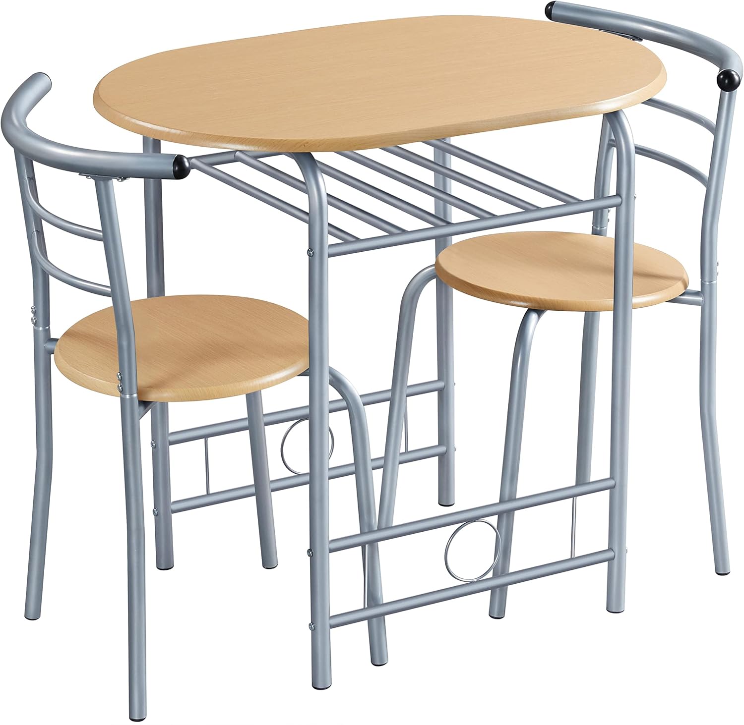 Yaheetech Set Mobili da Bar Tavolo e 2 Sedie, Beige - immagine 1