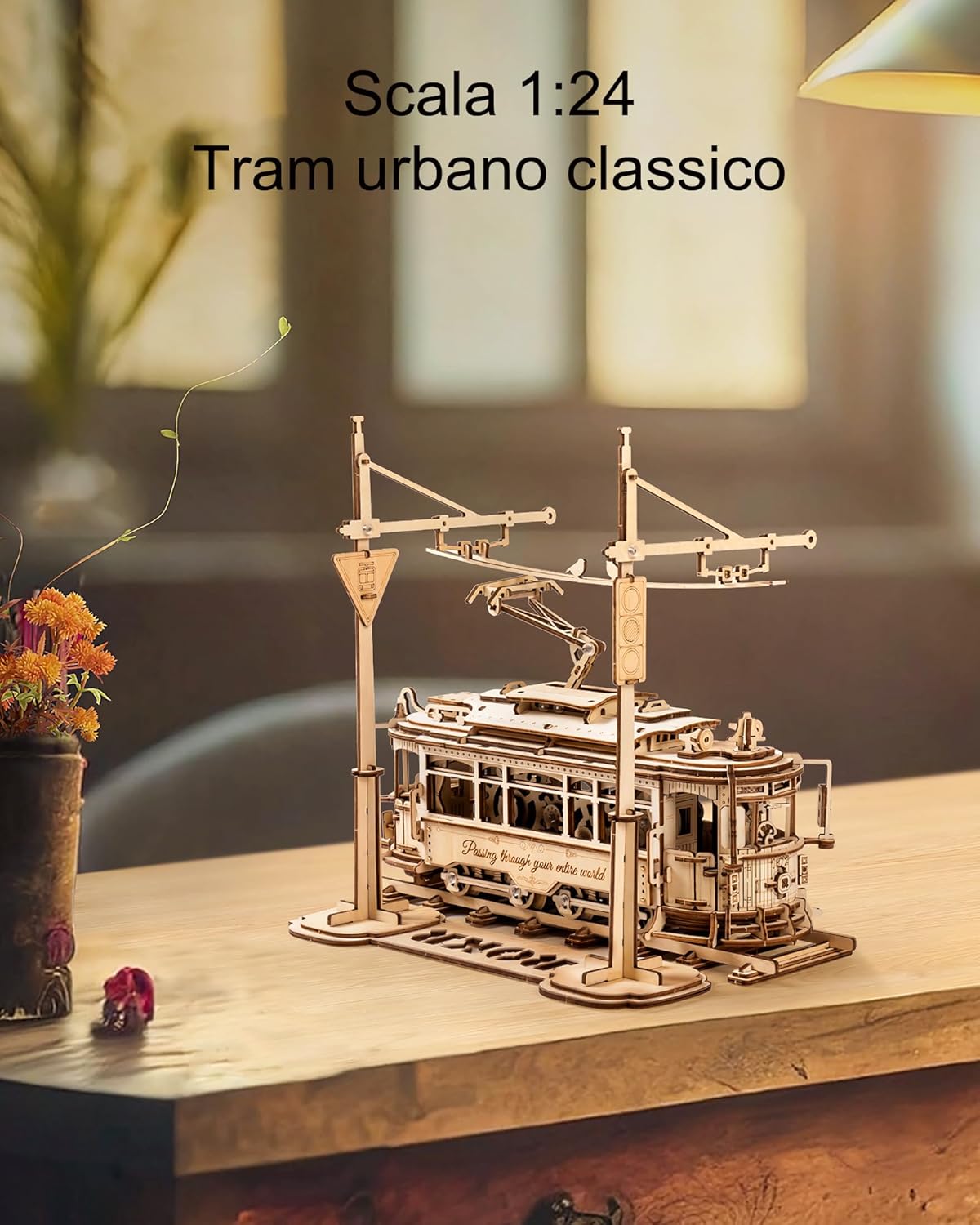 Rokr Puzzle 3D Legno Modellismo Tram Urbano Classico - immagine 3